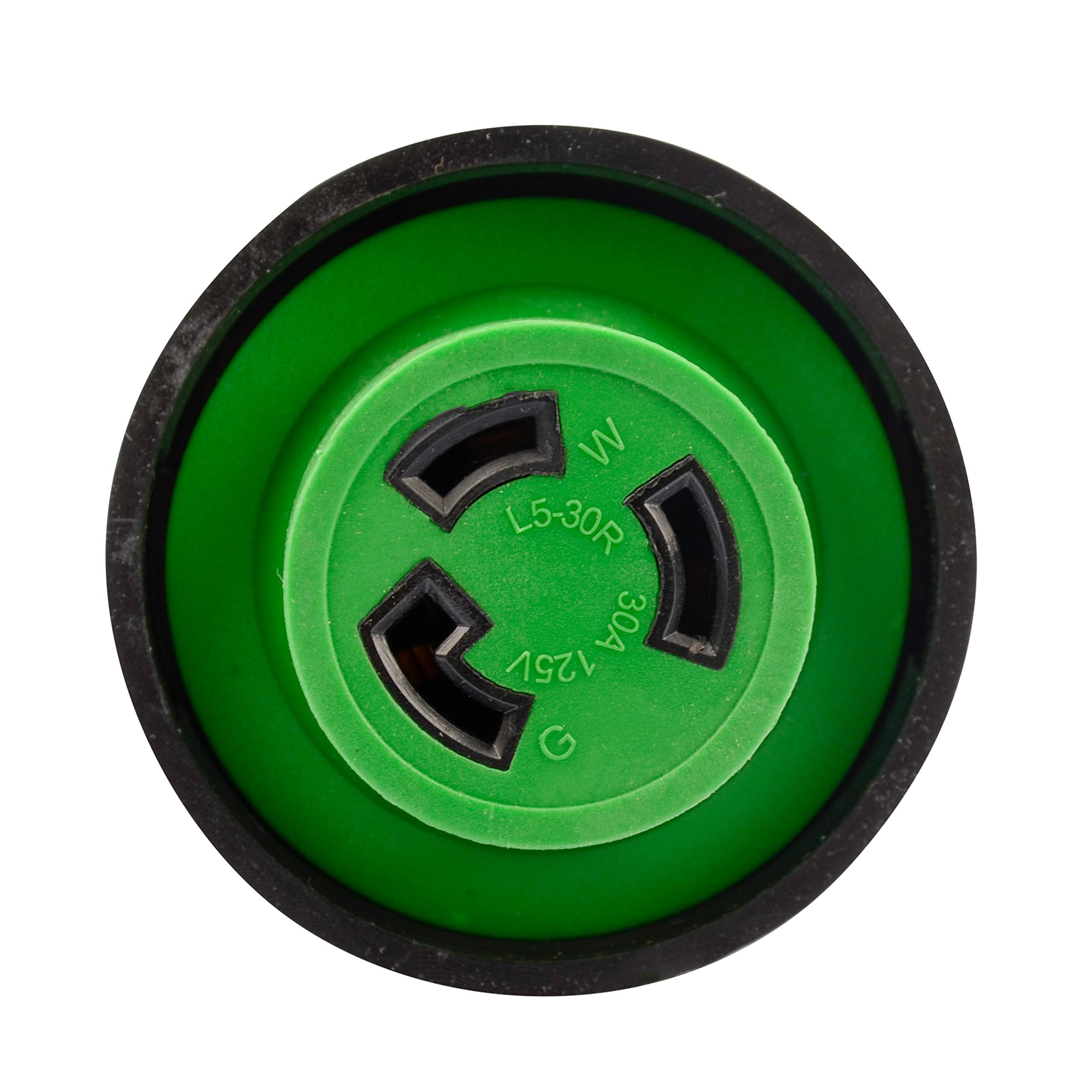 Rvguard 3 Prong 15 Amp To 30 Amp Rv Adapter Plug With Locking Connector, 5-15P To L5-30R 125 Volt Ac Camper Generator Adapter Electrical Converter Plug Green