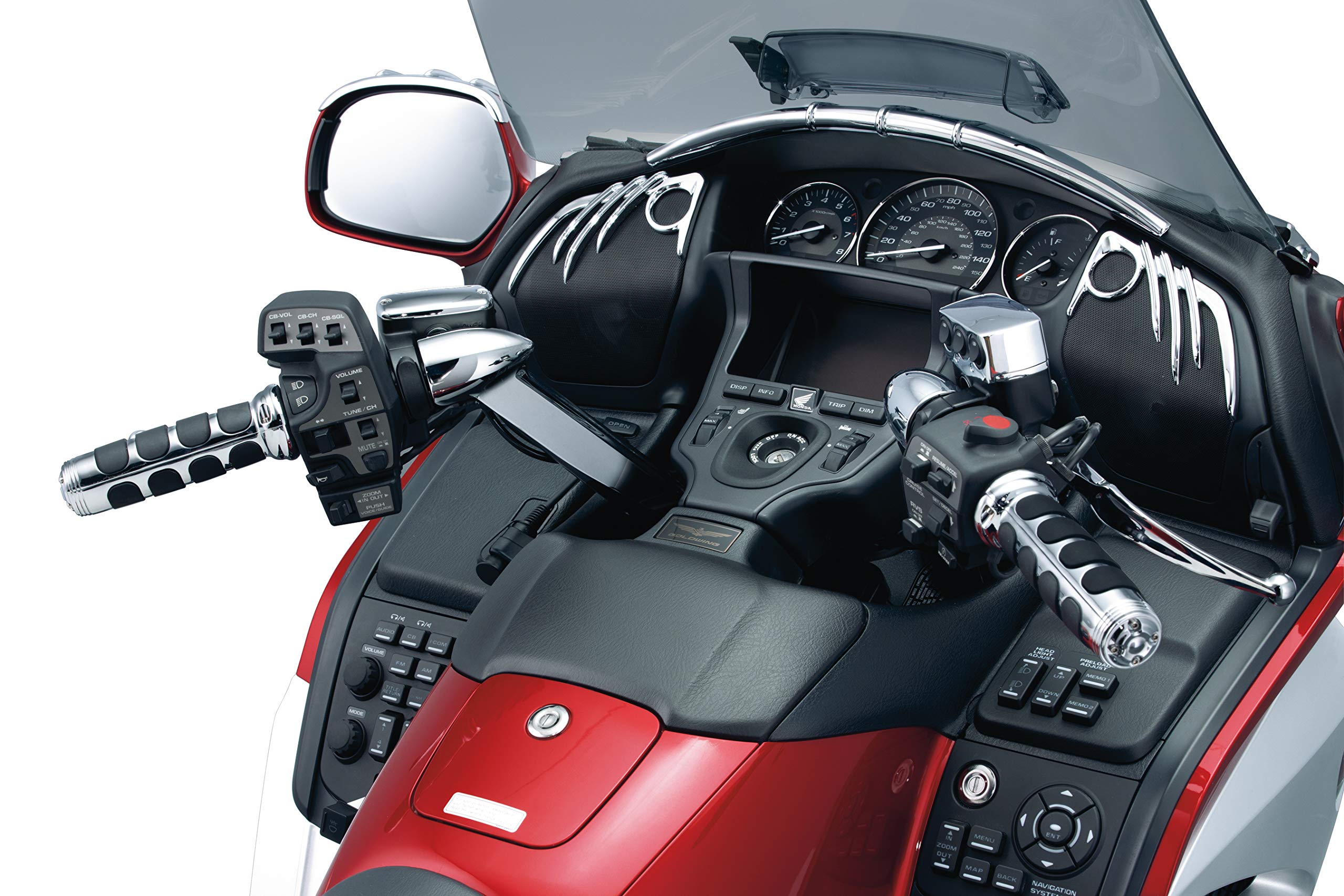 Kuryakyn 6180 Premium ISO Handlebar Grips for Throttle and Clutch: 1975-2017 Honda Gold Wing Motorcycles, Chrome, 1 Pair