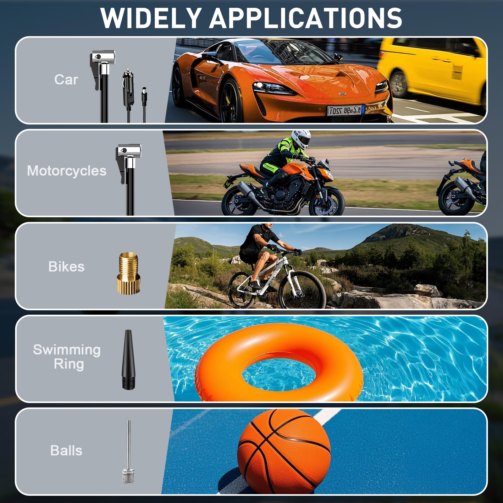 Tire Inflator Portable Air Compressor DC 12V Air Compressor Portable with Digital Pressure Gauge Air Pump for Car Tires - Car Ac