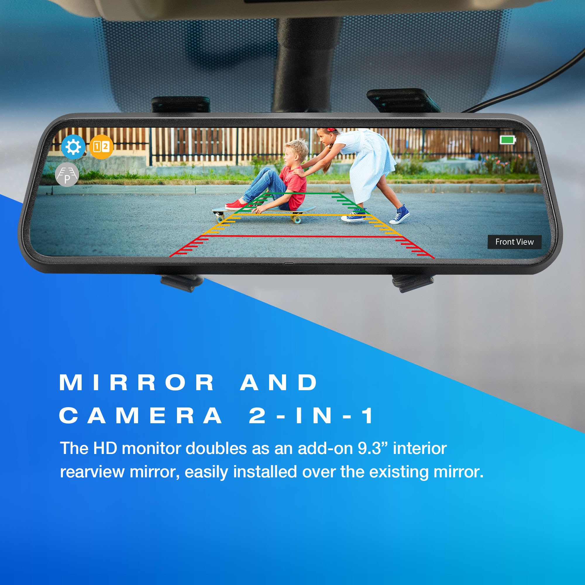 Type S True Wireless Solar Powered Smart Hd Backup Camera | License Plate Frame Mount | Self-Charging | 3 Minute Installation |