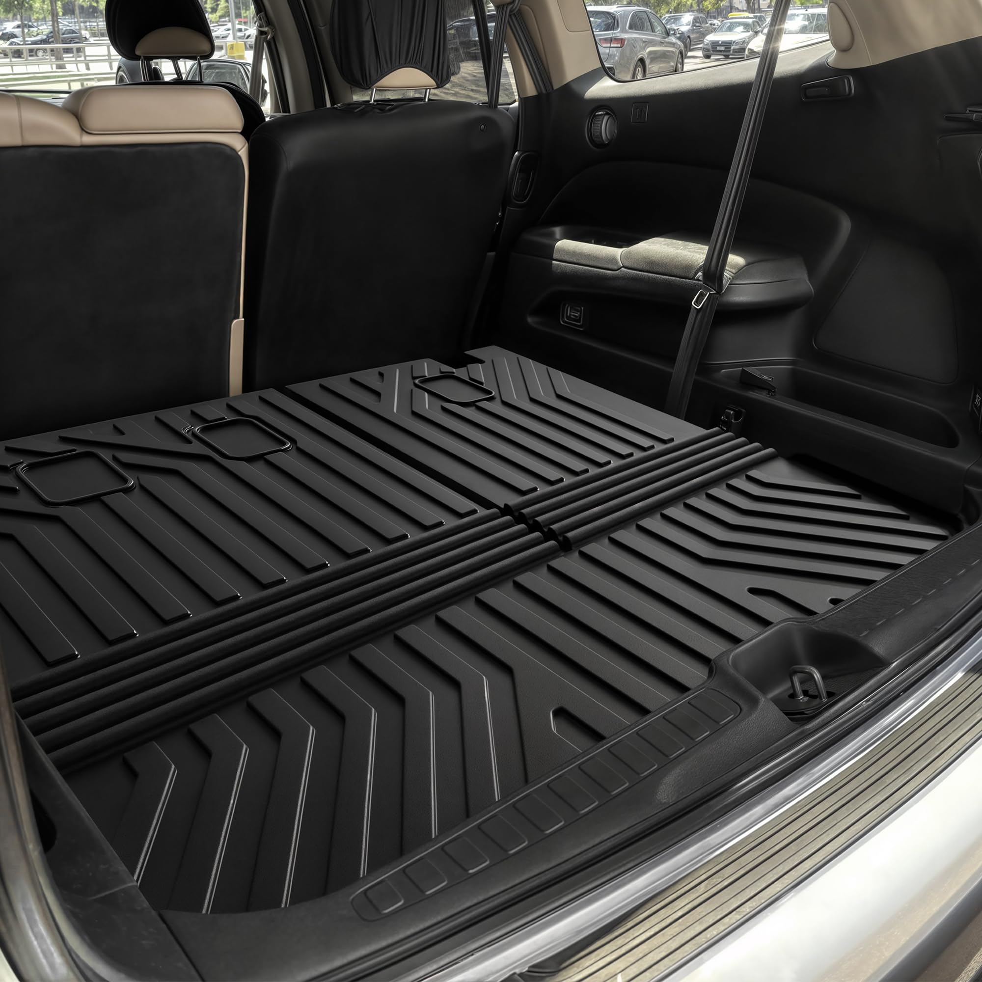 Oedro Floor Mats & Trunk Mat With Backrest Mat Fit For Honda Pilot 2025 2024 2023,Custom Fit Tpe All Weather Floor Liners For 20