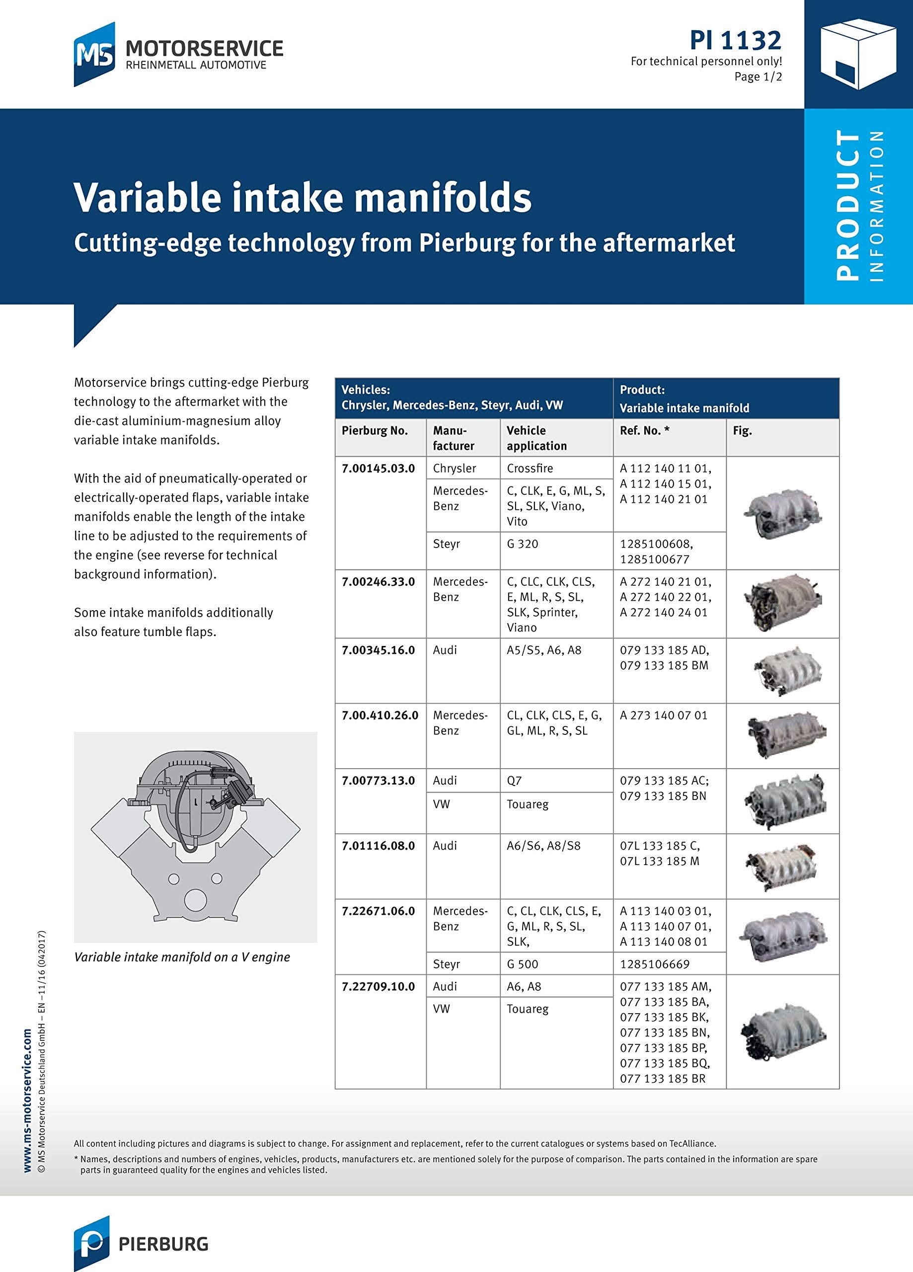Pierburg Intake Manifold Electro-Pneumatic 12 V 7.00410.26.0#Oem 2731400701 For Mercedes-Benz A 273 140 07 01