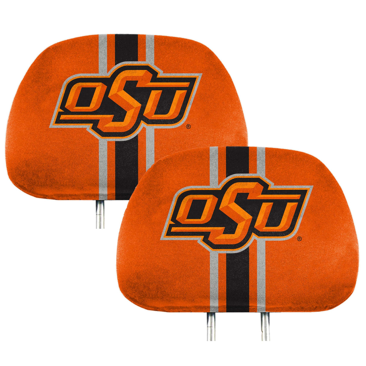FANMATS 62065 Oklahoma State Cowboys Printed Head Rest Cover Set - 2 Pieces
