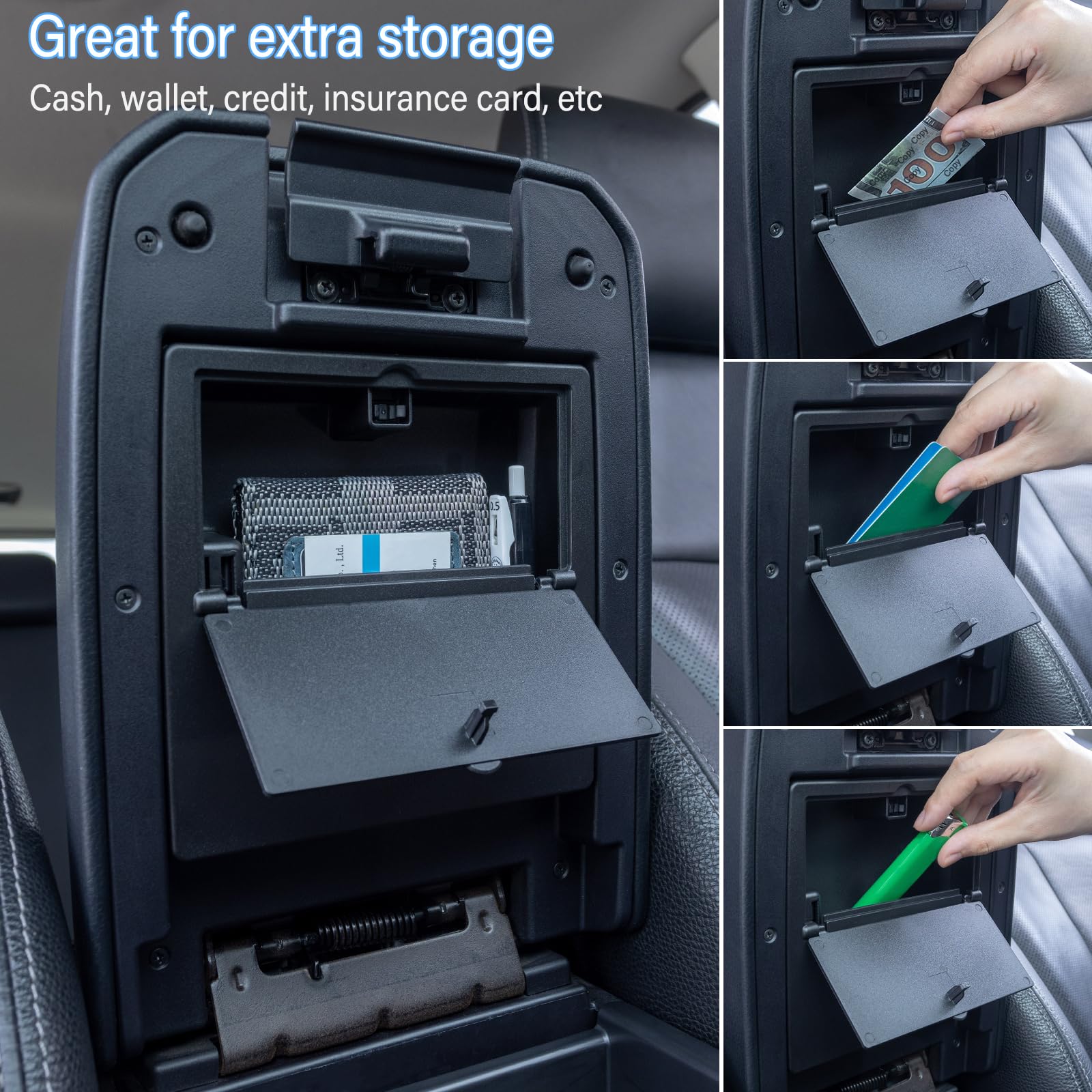 Jkcover Center Console Hidden Box Organizer Compatible With 2016-2021 2022 2023 Toyota Tacoma Accessories Armrest Hidden Storage