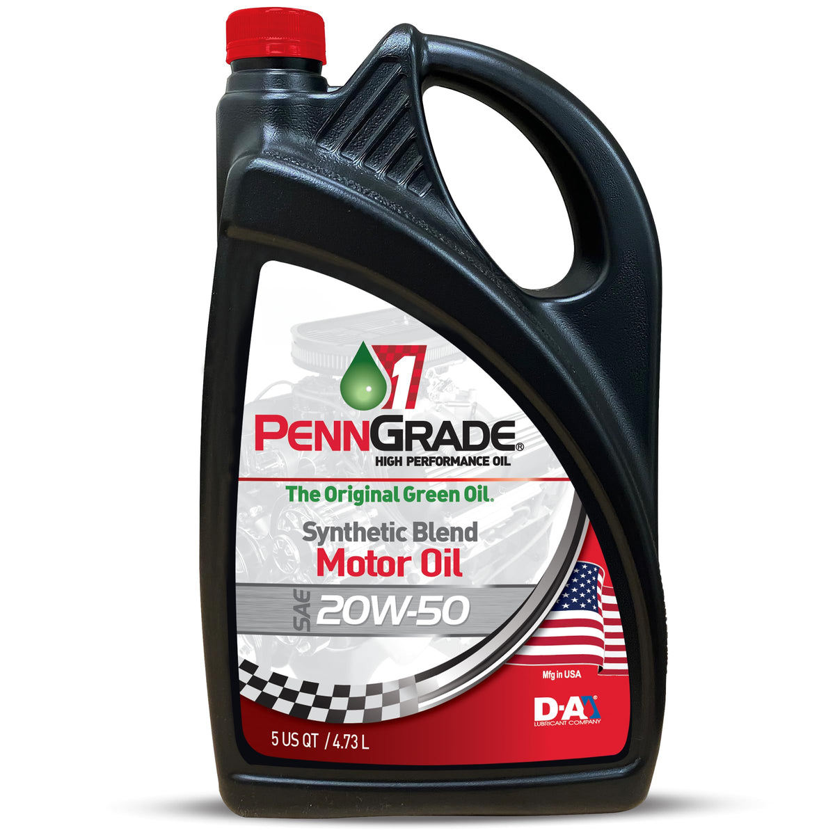 Penn Grade 1, 71190, Synthetic Blend High Performance Oil Sae 20W-50, 5 Quart