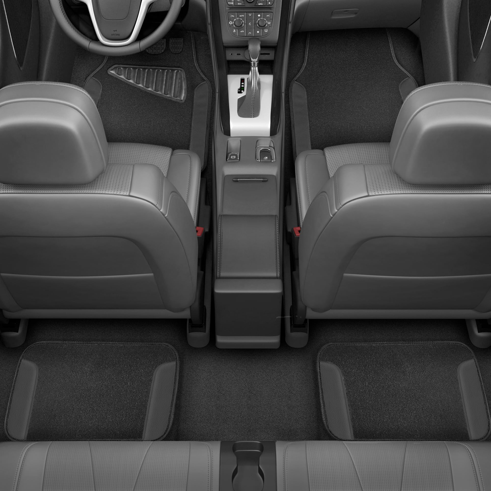 Motor Trend Waterproof Car Floor Mats Universal Fit Car Mats with Driver Heel Pad Leather Car Carpet Floor Mats for SUV Van Seda