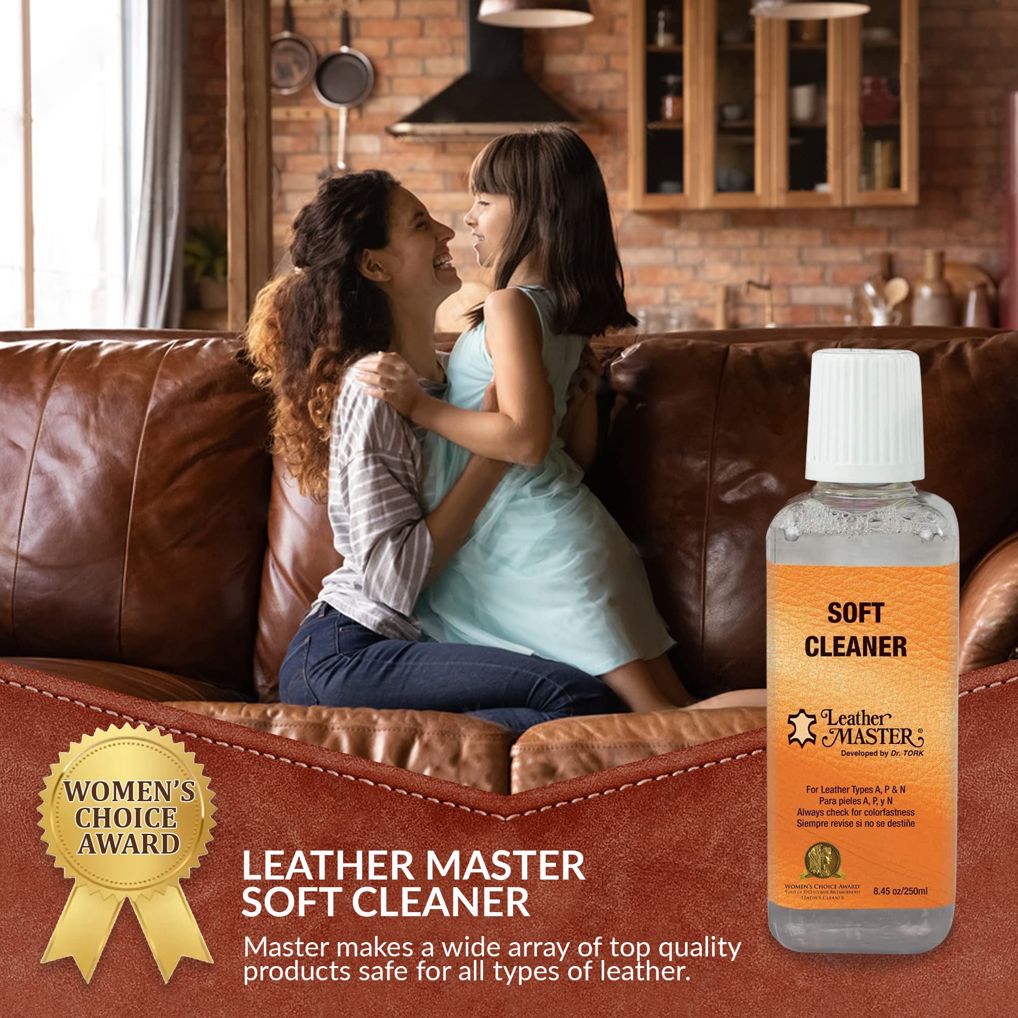Leather Master Soft Leather Cleaner | Cleans & Removes Stains on Leather, Faux, & Vinyl | Leather Cleaner for Car Seats, Couches
