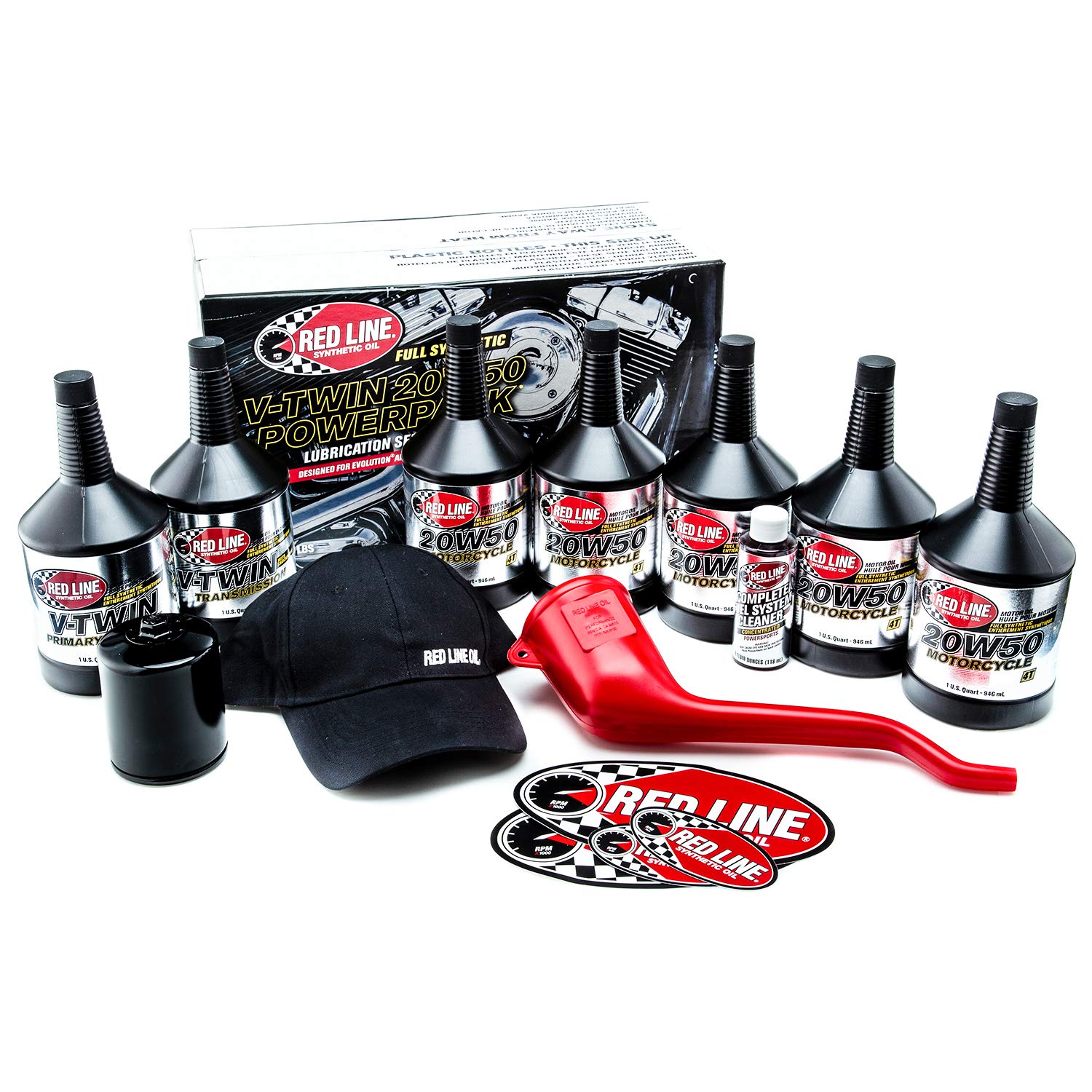 Red Line 90226 Big Twin 20w50 Power Pack Oil Package with K&N High Performance Oil Filter (Complete Kit, Black Filter)