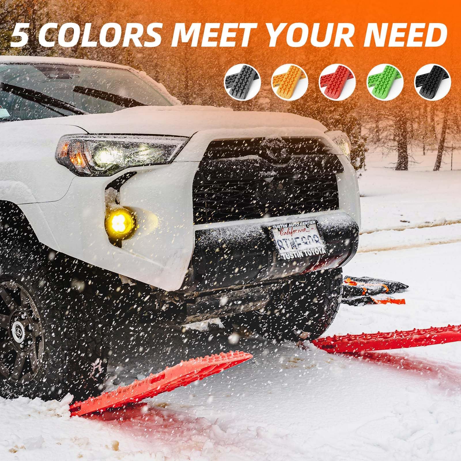 All-Top Recovery Traction Boards, 2Pcs & Mounting Kit, Reinforced Off Road Bendable Tire Friction Tracks (3Rd Gen, Black)