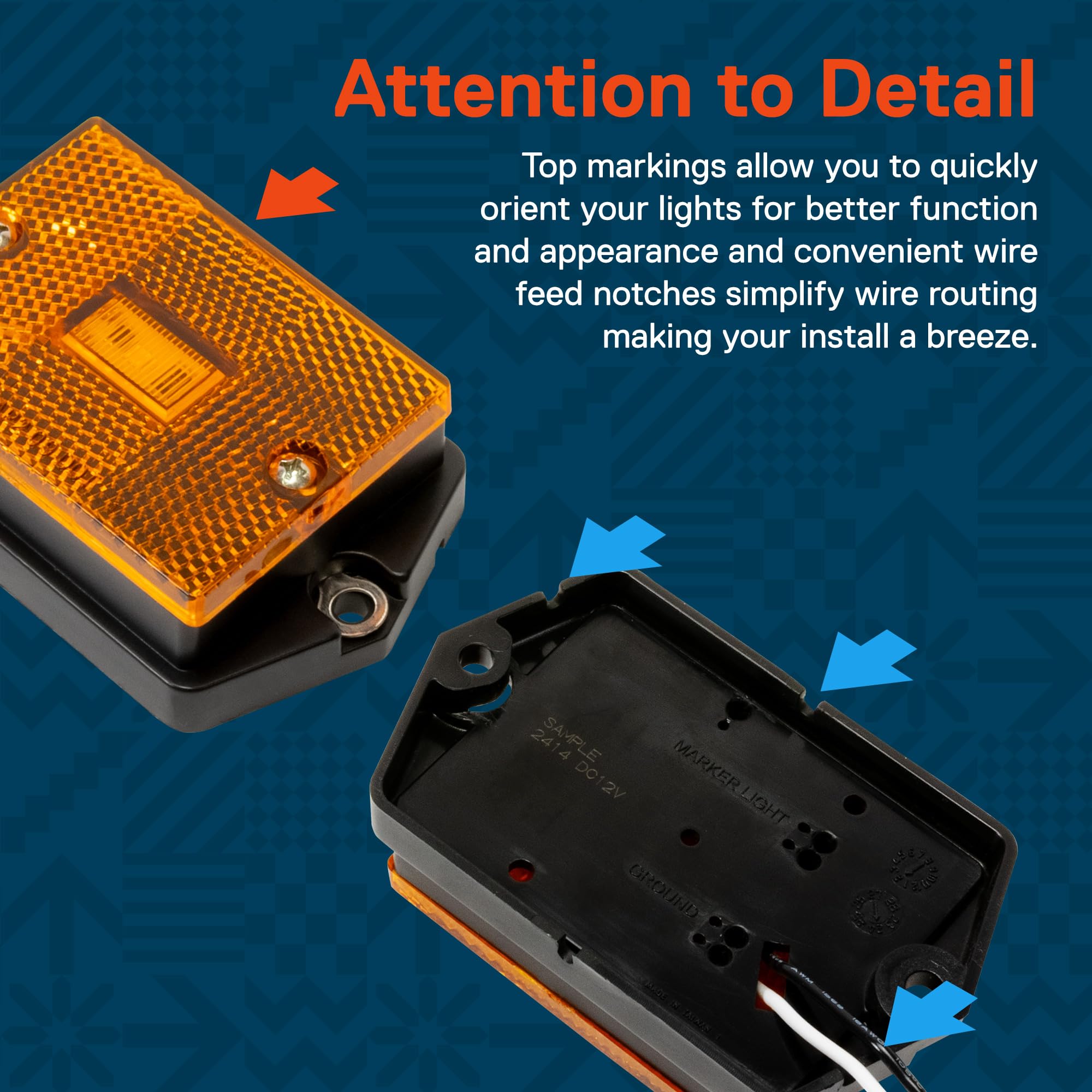 True Mods 4Pc 2X3 3X2 Inch Amber + Red Led Surface Mount Side Marker Clearance Light [Dot Fmvss-108] [Sae Ap2] [Ip67 Waterproof]