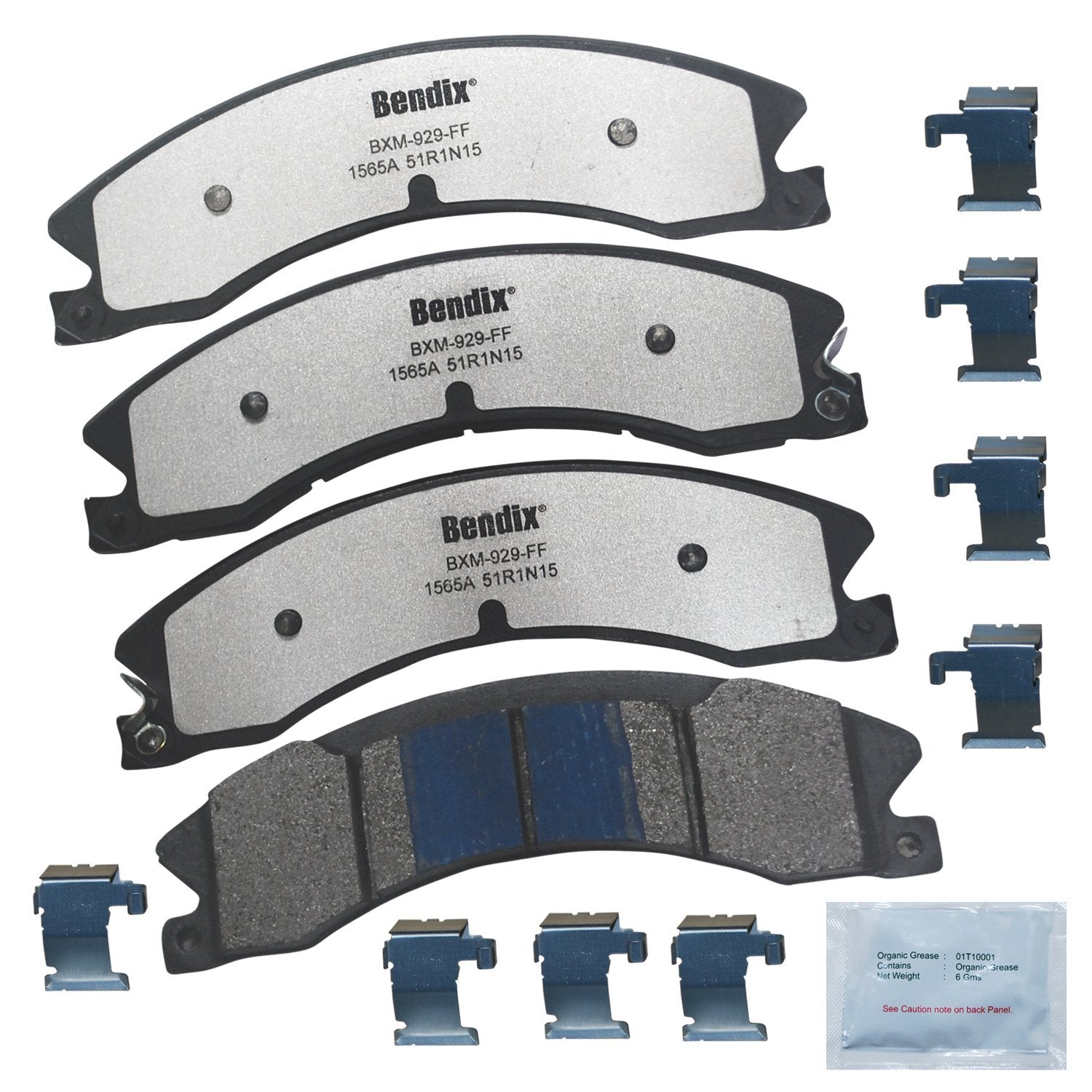 Bendix Fleet Metlok Mkd1565Afm Semi-Metallic Front Brake Pads For Nissan Nv1500 2021-2012, Nv2500 2021-2012, Nv3500 2021-2012, T