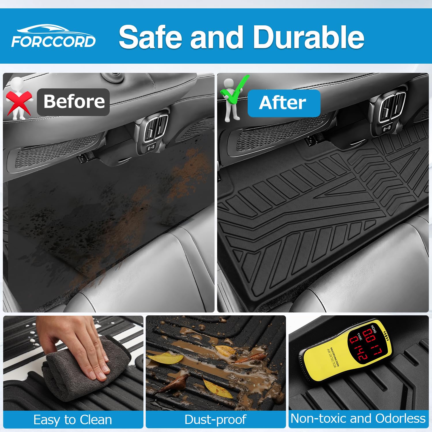 Forccord Custom Fit For Floor Mats Honda Hrv 2023 2024 2025 All Weather Protection Tpe Black Heavy Duty Non-Slip Waterproof 3D C