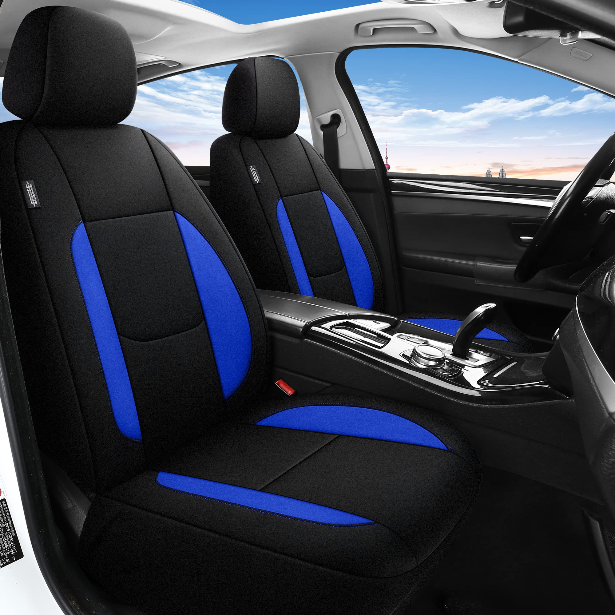 Pariitadin Waterproof Car Seat Covers 2 Front Seats, Neoprene Seat Covers for Cars, Universal Fit Interior Covers for Most Cars