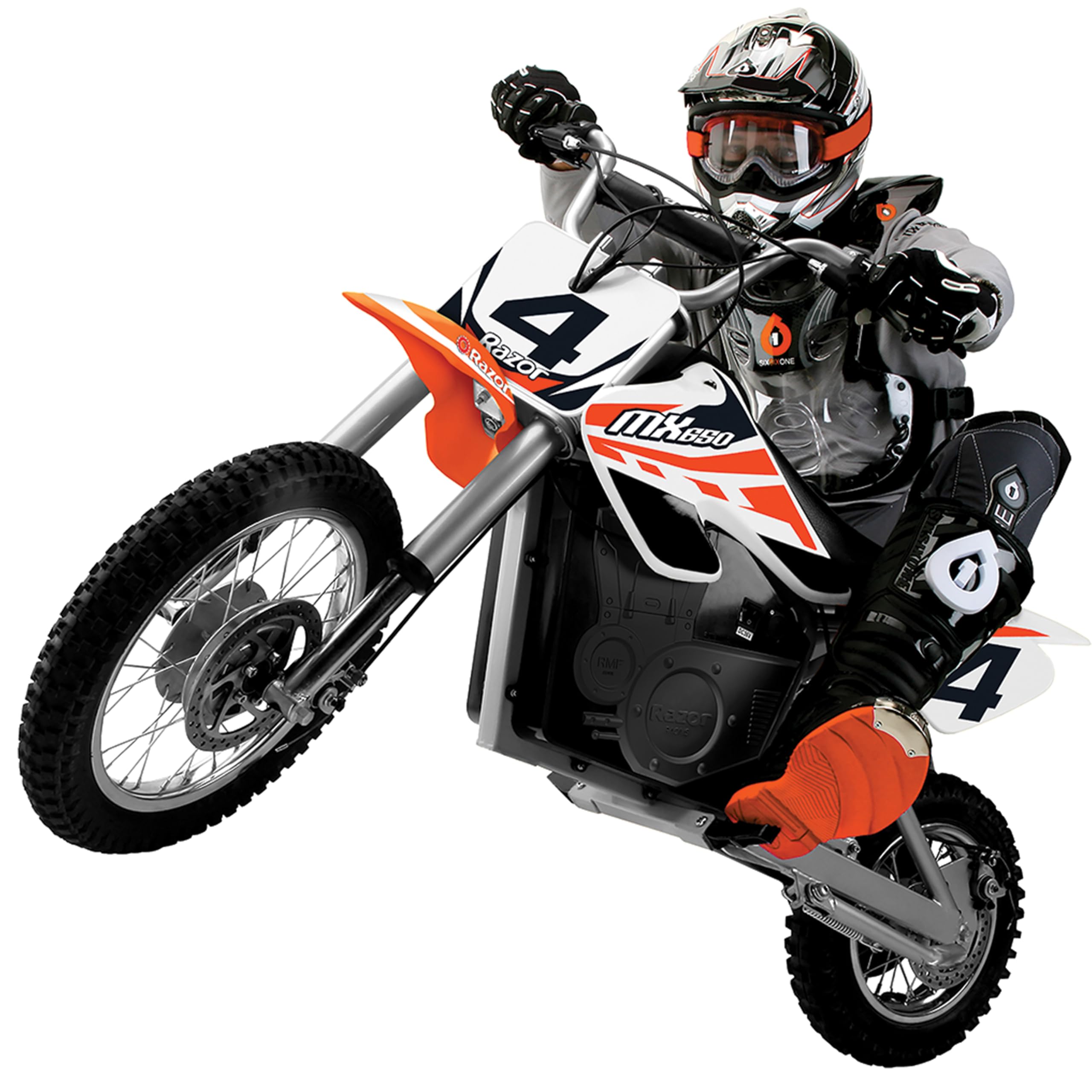 Razor MX650 Dirt Rocket Electric Motocross Bike, 17 Mph, 40 Min Run Time, Ages 16+, Orange