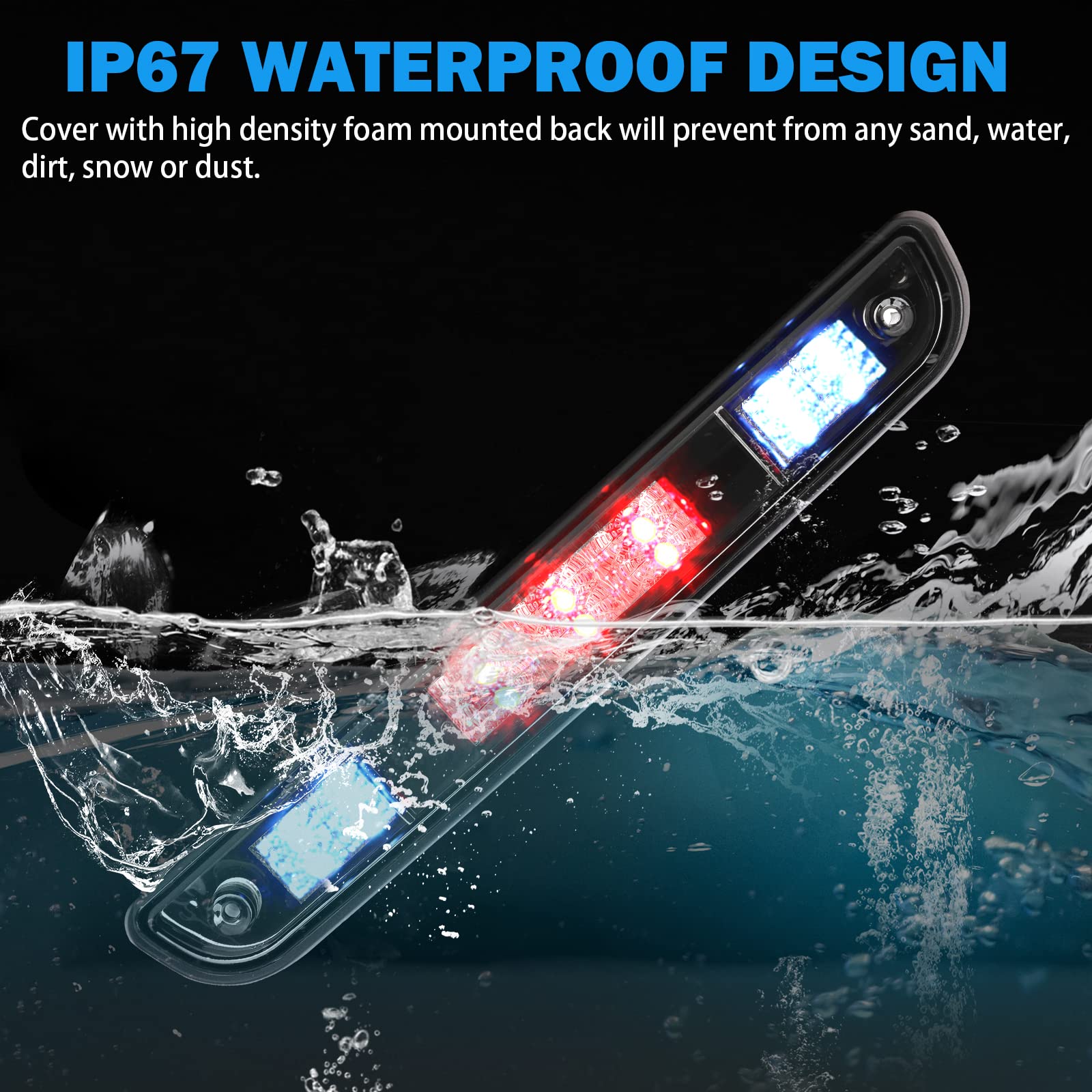 3Rd Third Brake Light For 1992 1993 1994 1995 1996 1997 Ford F150 F250 F350 Bronco, Waterproof High Mount Stop Light, Smoked Lens Tail Brake Light Cargo Lamp With Gasket