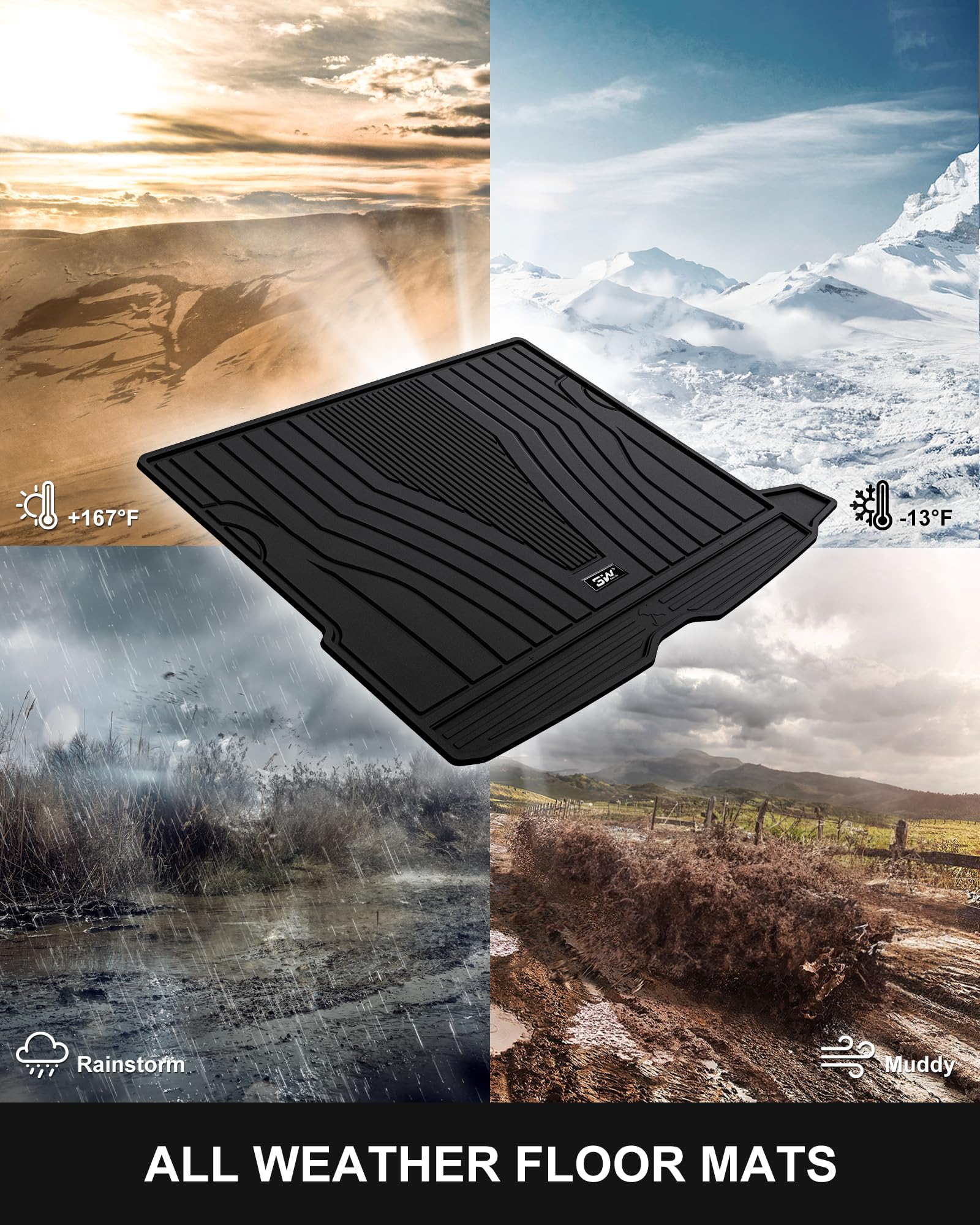 3W Cargo Liner Compatible For Benz Glc Trunk Mat 2016-2022 All Weather Custom Fit Trunk Liner For Benz Glc Heavy Duty Trunk Mat