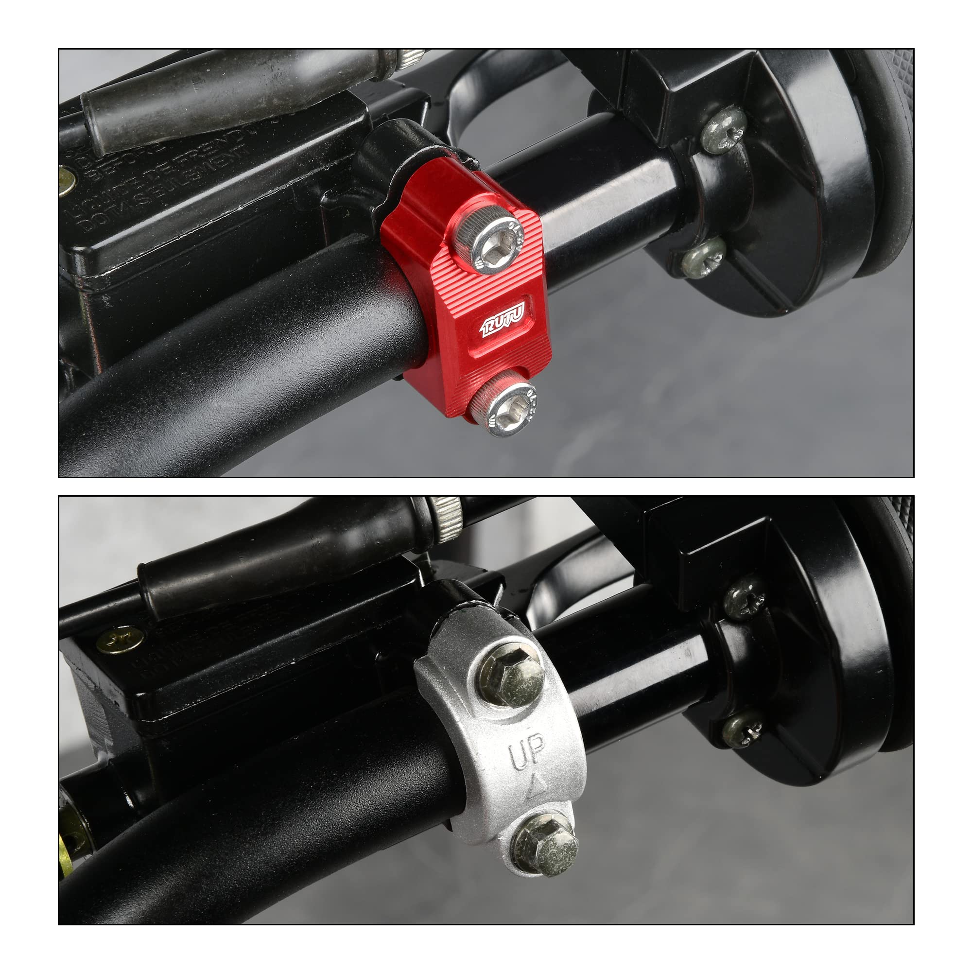 Rutu Cnc Motorcycle Clamp 7/8 Inch Dirt Bike Brake Lever Holder Clamp 1 1/8 For Brake Master Cylinder Clutch Perch Pit Bike Crf2