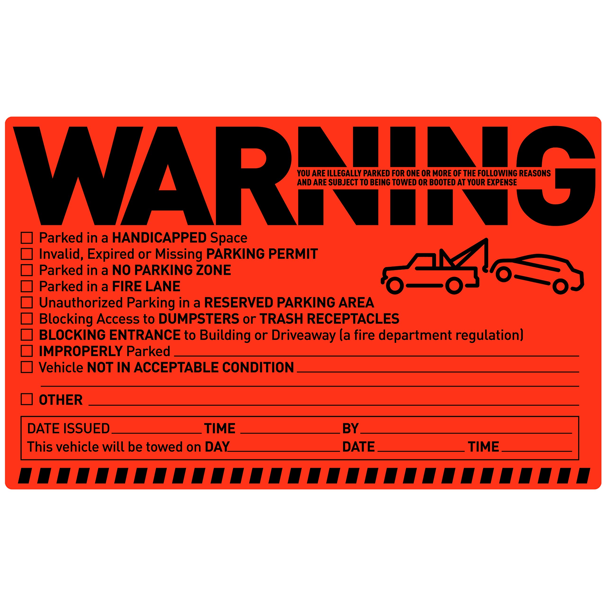 Easykart Labels 250 Parking Violation Stickers Notice Parking Violation Stickers Tow Stickers For Car Vehicle Private Parking Wa
