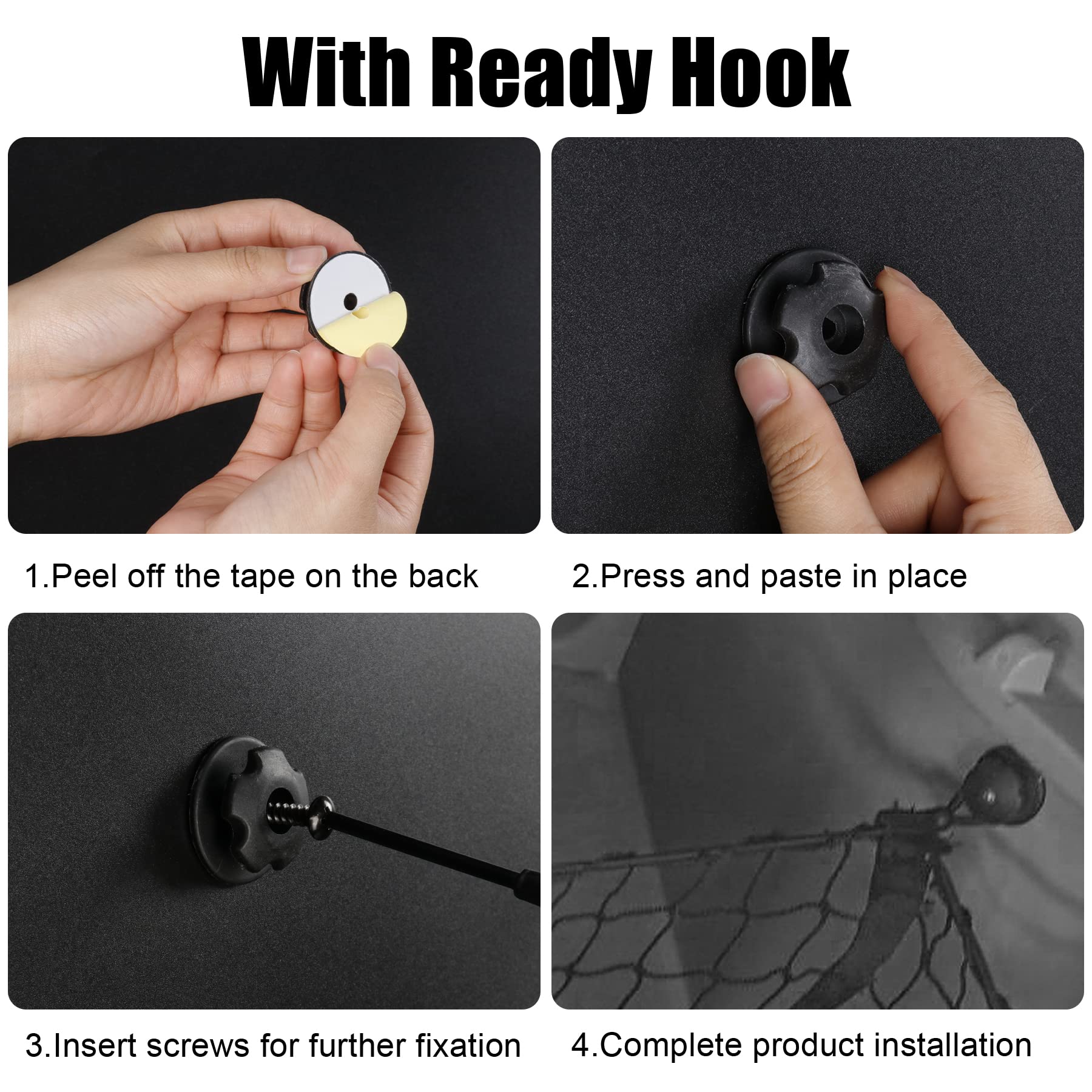 Amiss Heavy Duty Mesh Cargo Net, 3 Pocket Trunk Bed Storage Organizer Compatible For Suv, Car, Pickup Truck Bed, Etc.With 4 Meta