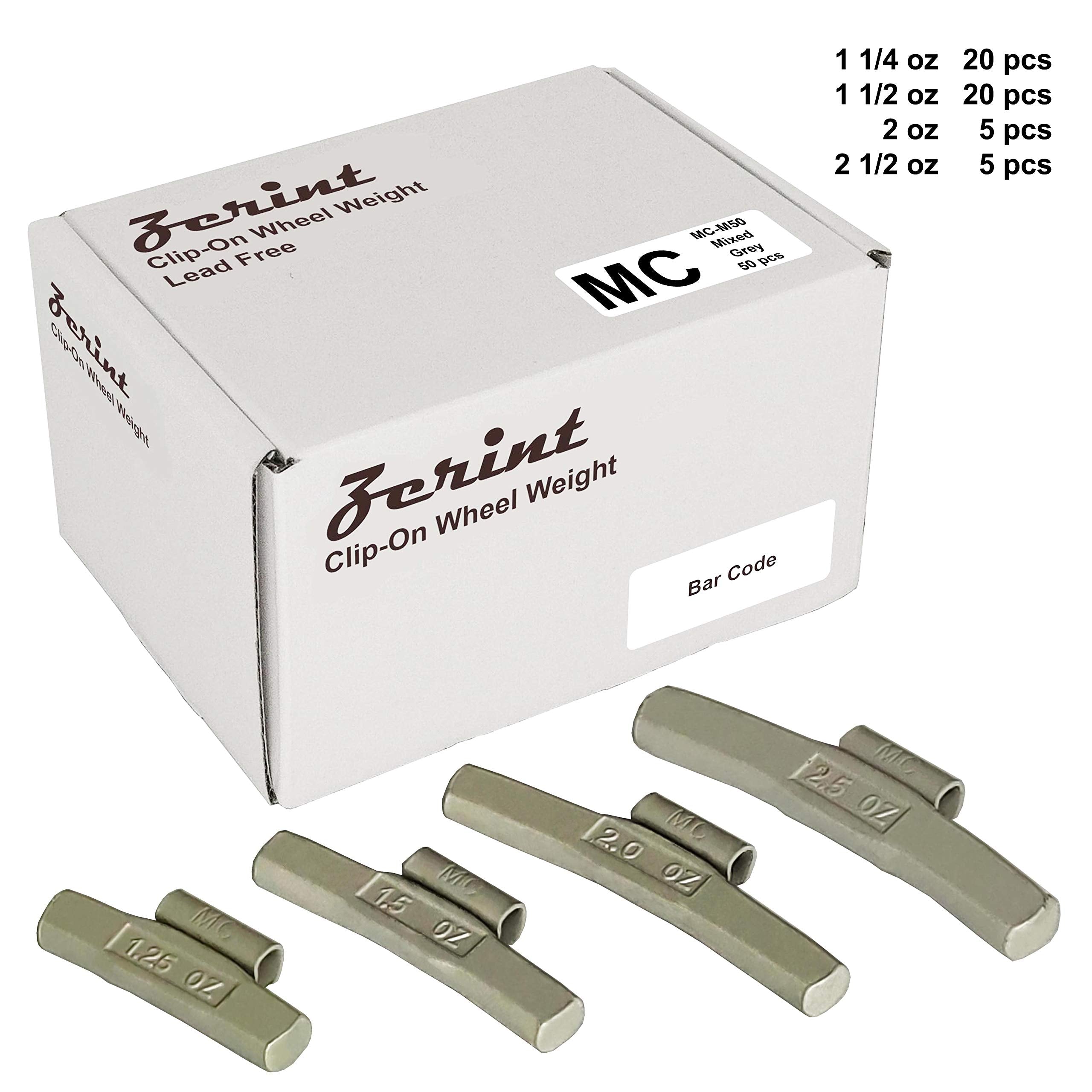 Zerint Mc-M50 Wheel Weight Kit Mc Style Grey 50Pcs/Kit: 1 1/4Oz 20Pcs, 1 1/2Oz 20Pcs, 2Oz 5Pcs, 2 1/2Oz 5Pcs