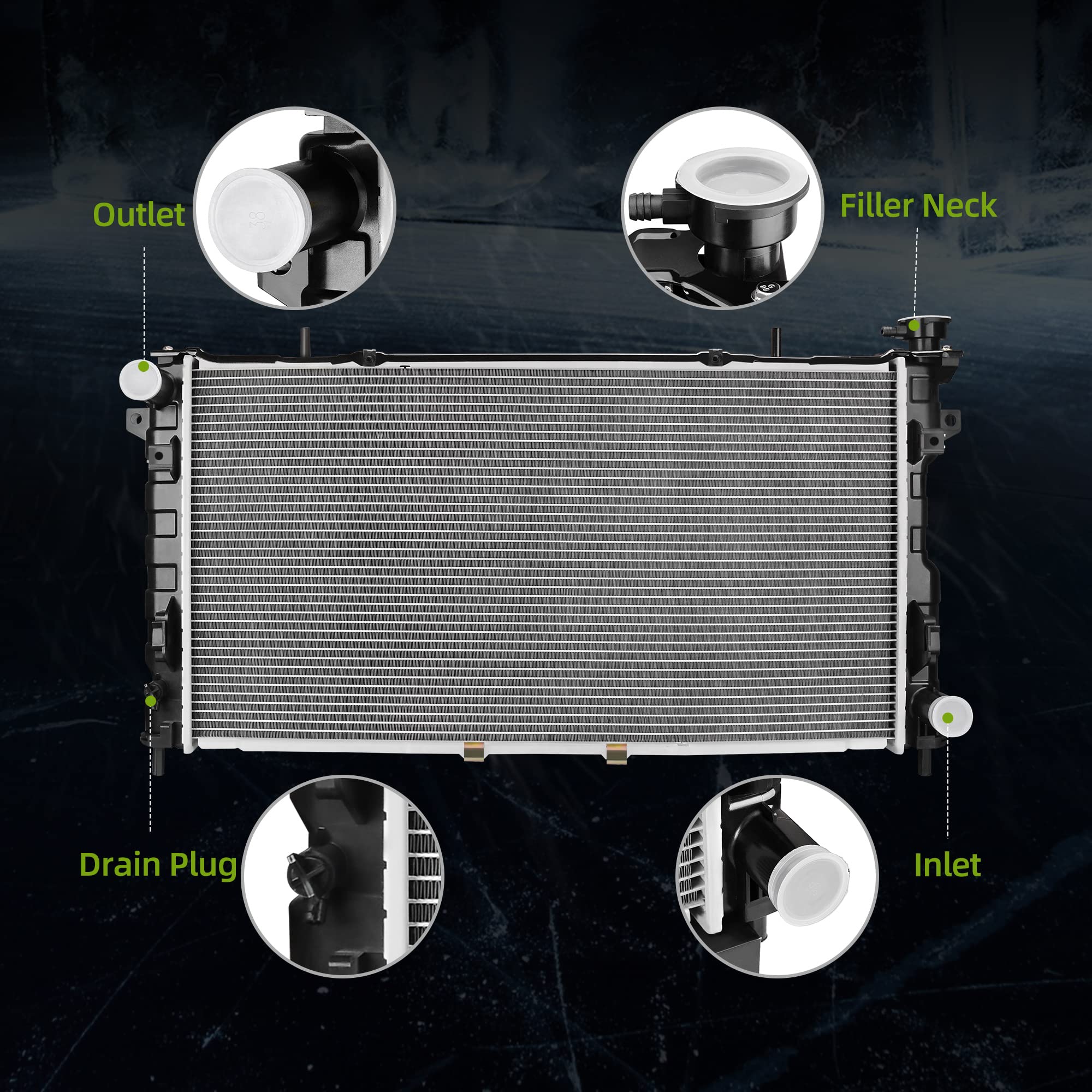 Autosaver88 Radiator Compatible With 2005-2007 Chrysler Town & Country Dodge Grand Caravan 3.3L 3.8L V6 Atrd1055