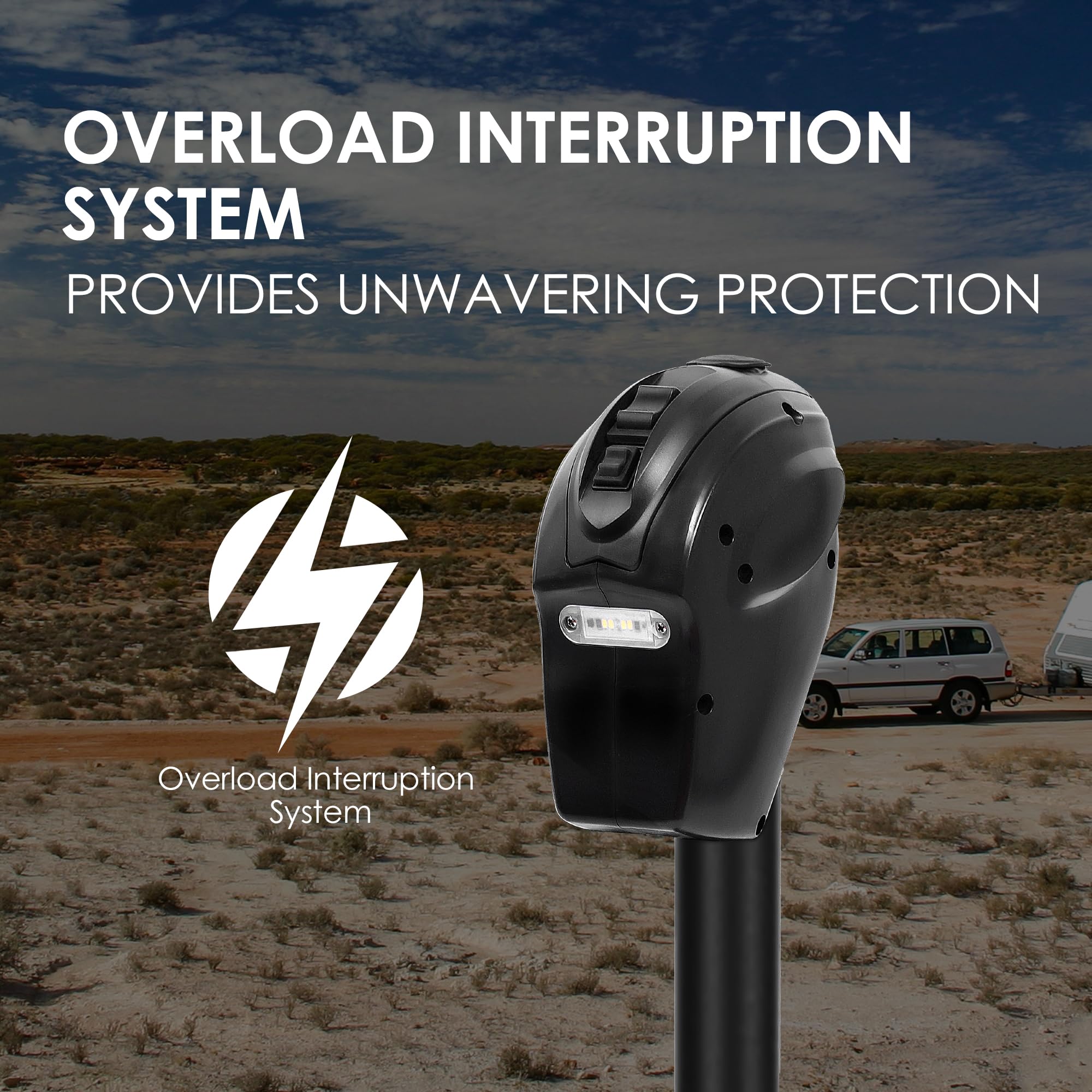 Polestar Electric Trailer Jack With Backlit Control Touch Panel, 5000Lbs Electric Power A-Frame Tongue Jack With Waterproof Cove