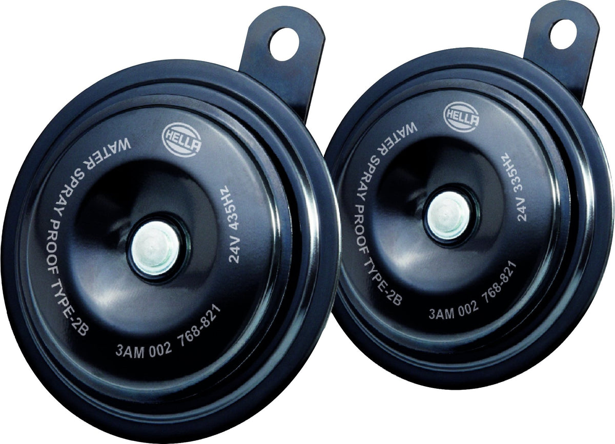 Hella 002768821 Black 92Mm 24V Disc Horn Kit (Universal Fit)