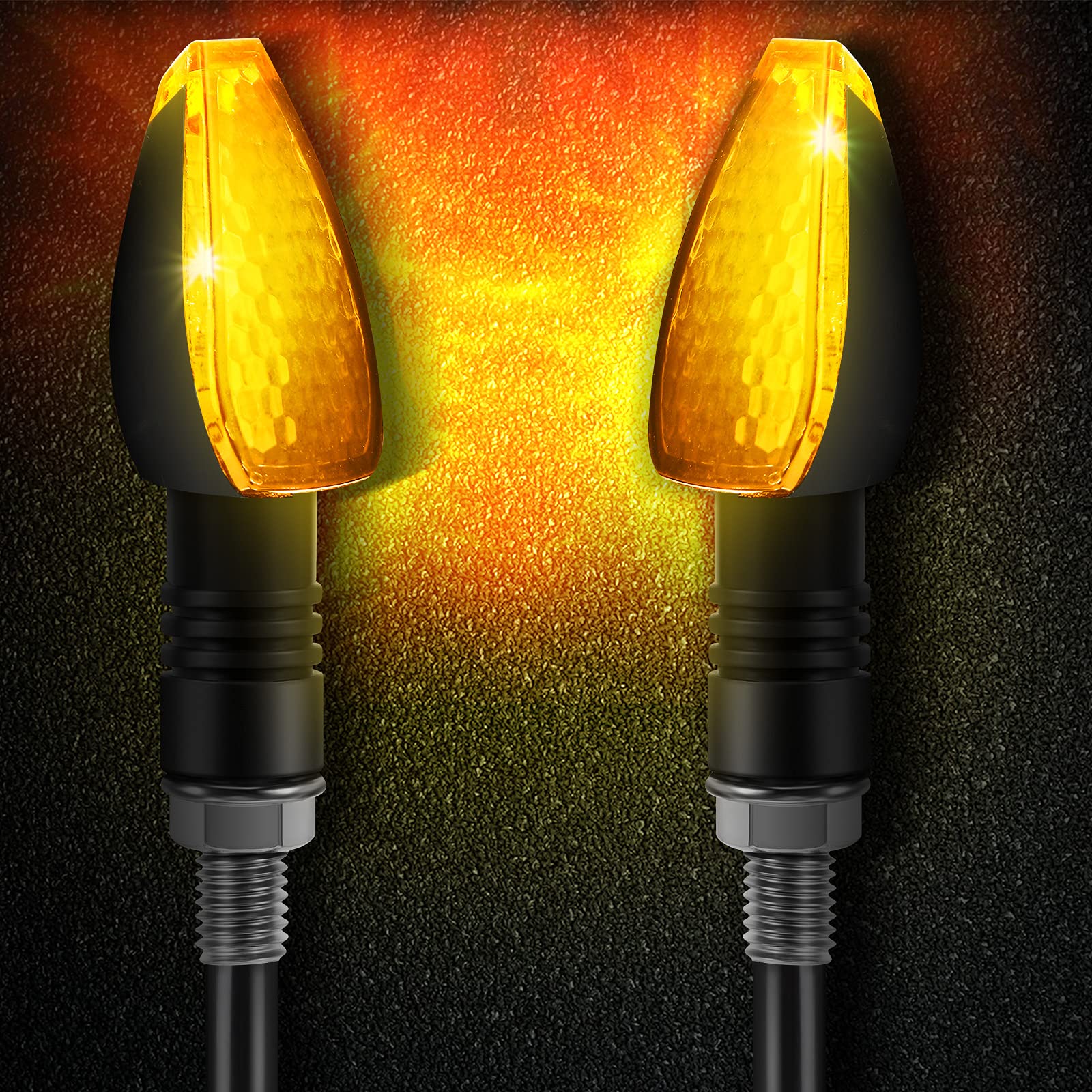 4 Pieces Motorcycle Signal Lights Indicators Flowing Turn Stop Signal Blinkers Front Rear Lights 14 Led 12V Motorbike Led Indica