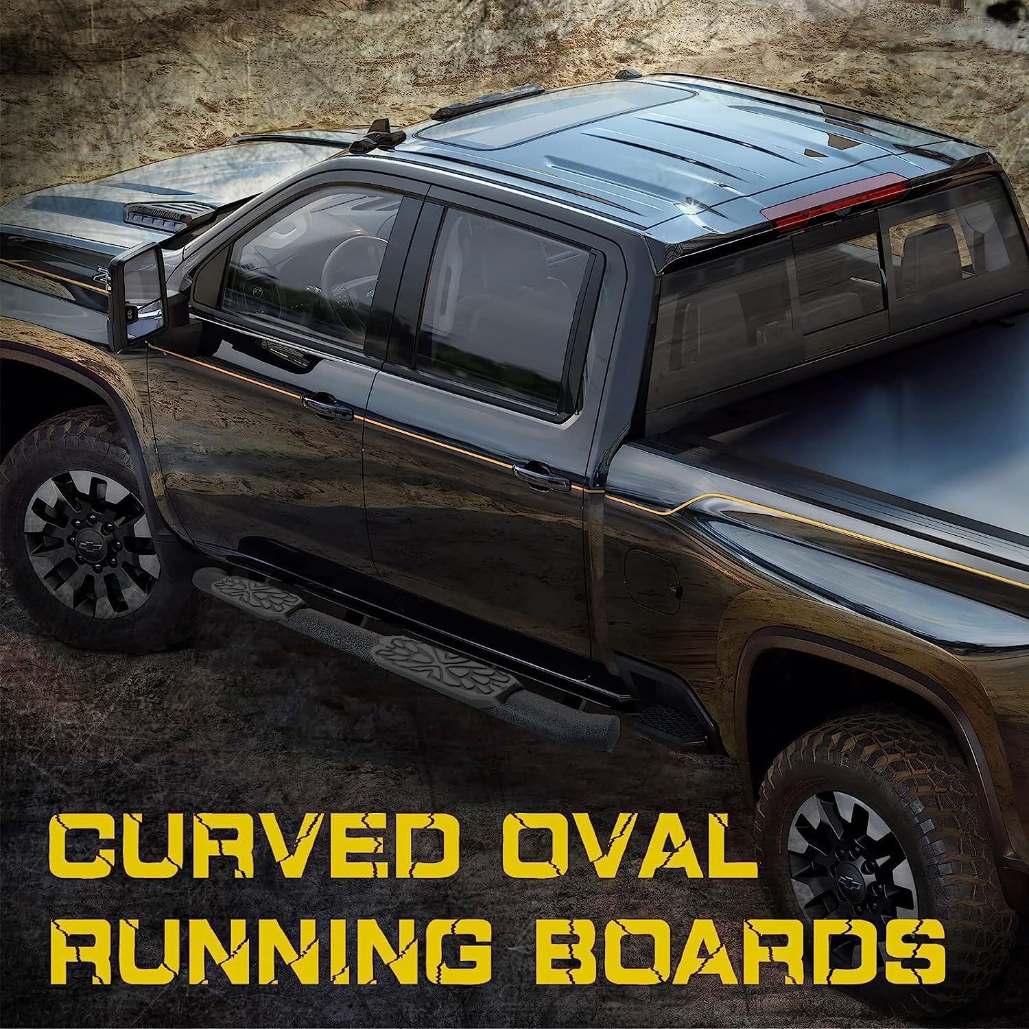 Othowe 3.5 Inches Oval Tube Bar Running Boards Compatible With 2009-2018 Dodge Ram 1500 Crew Cab, 2010-2024 Ram 2500 3500 Crew Cab. Dodge Side Steps And Carbon Steel Nerf Bars.
