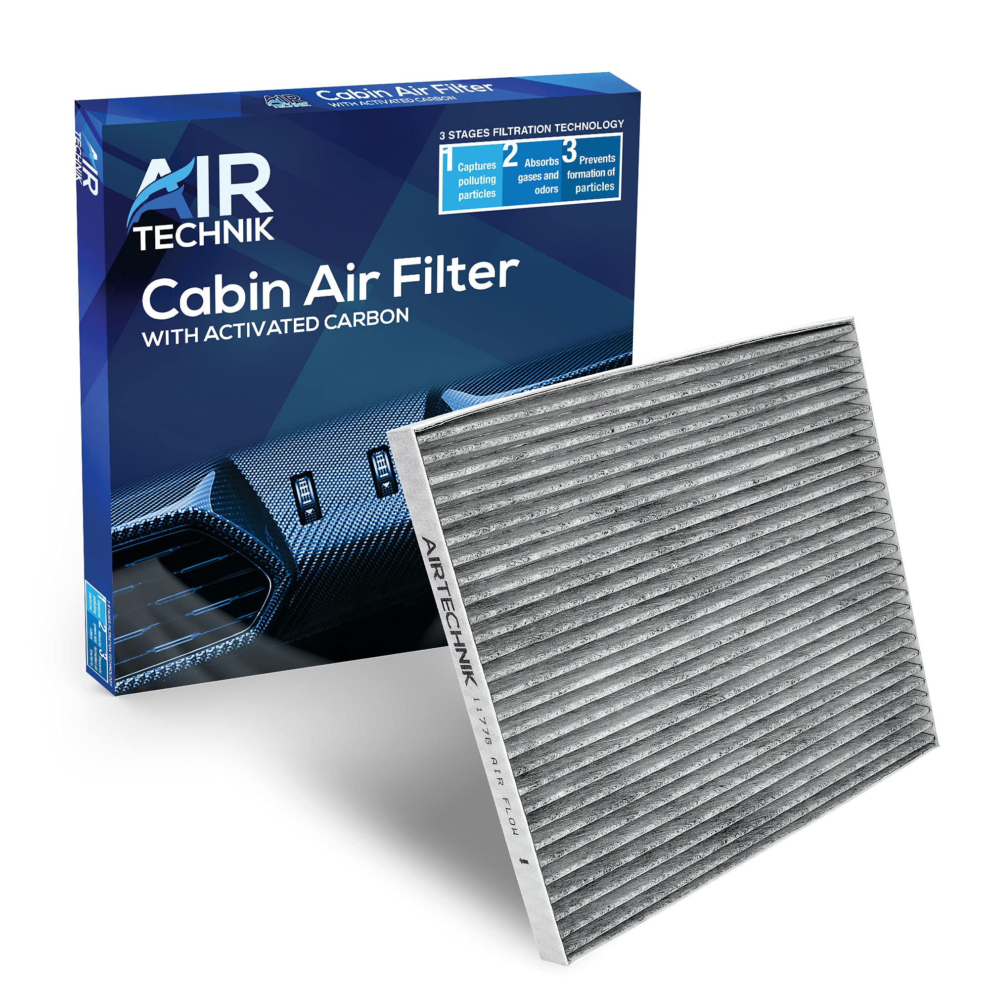 Airtechnik Cf11776 Cabin Air Filter W/Activated Carbon | Fits Infiniti Jx35 2013, Qx60 2014-2020, Nissan Altima 2013-2018, Maxima 2016-2023, Murano 2015-2024, Pathfinder 2013-2020 - 27277-3Jc1B