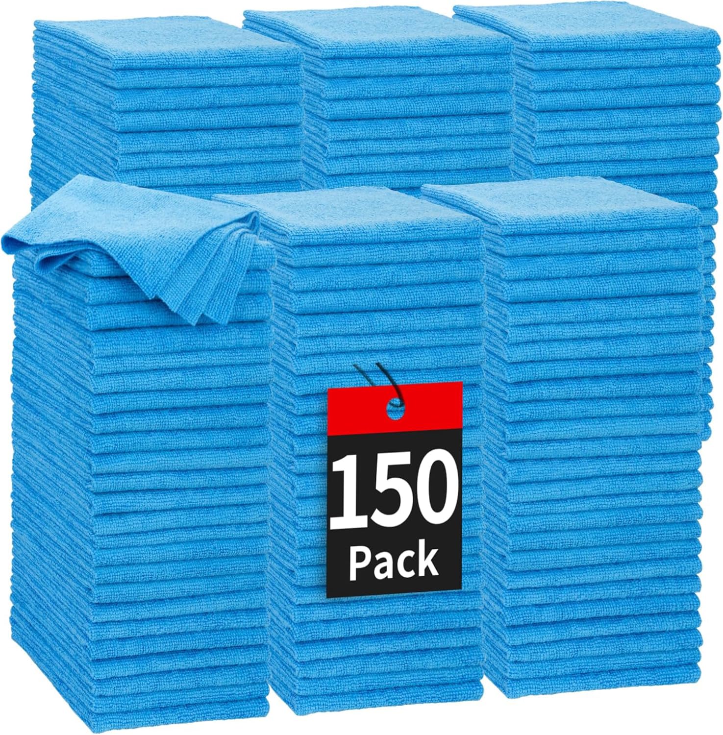 Homerhyme Shop Towels, 150 Pack Cleaning Rags Microfiber Towels, Bulk All-Purpose Microfiber Cleaning Cloth Lint-Free Wipe Washc