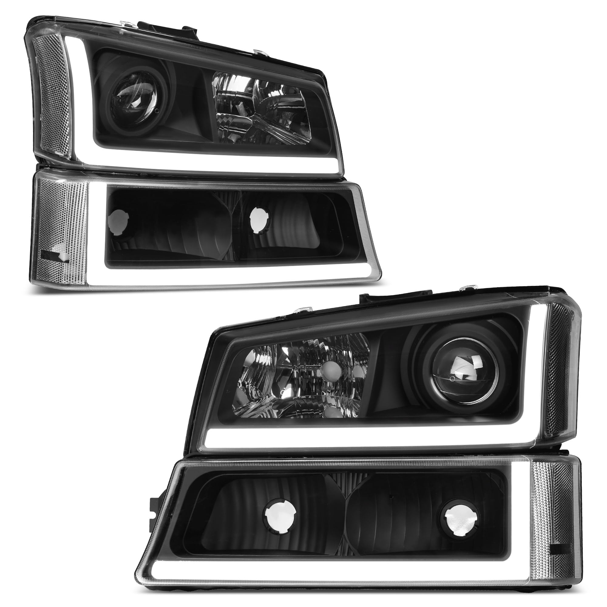 Autosaver88 Projector Headlight Assembly Compatible With 03 04 05 06 Avalanche Silverado 1500 1500Hd 2500 2500Hd 3500/2007 Silve