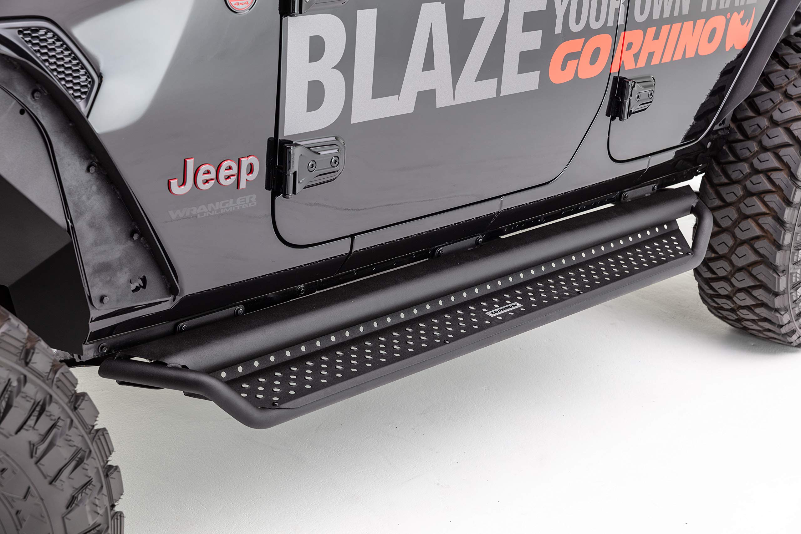Go Rhino D14043T Dominator Xtreme D1 Side Steps With Rocker Panel Mounting Bracket Kit For 07-19 Gmc, Chevrolet (Extended Cab Pickup)