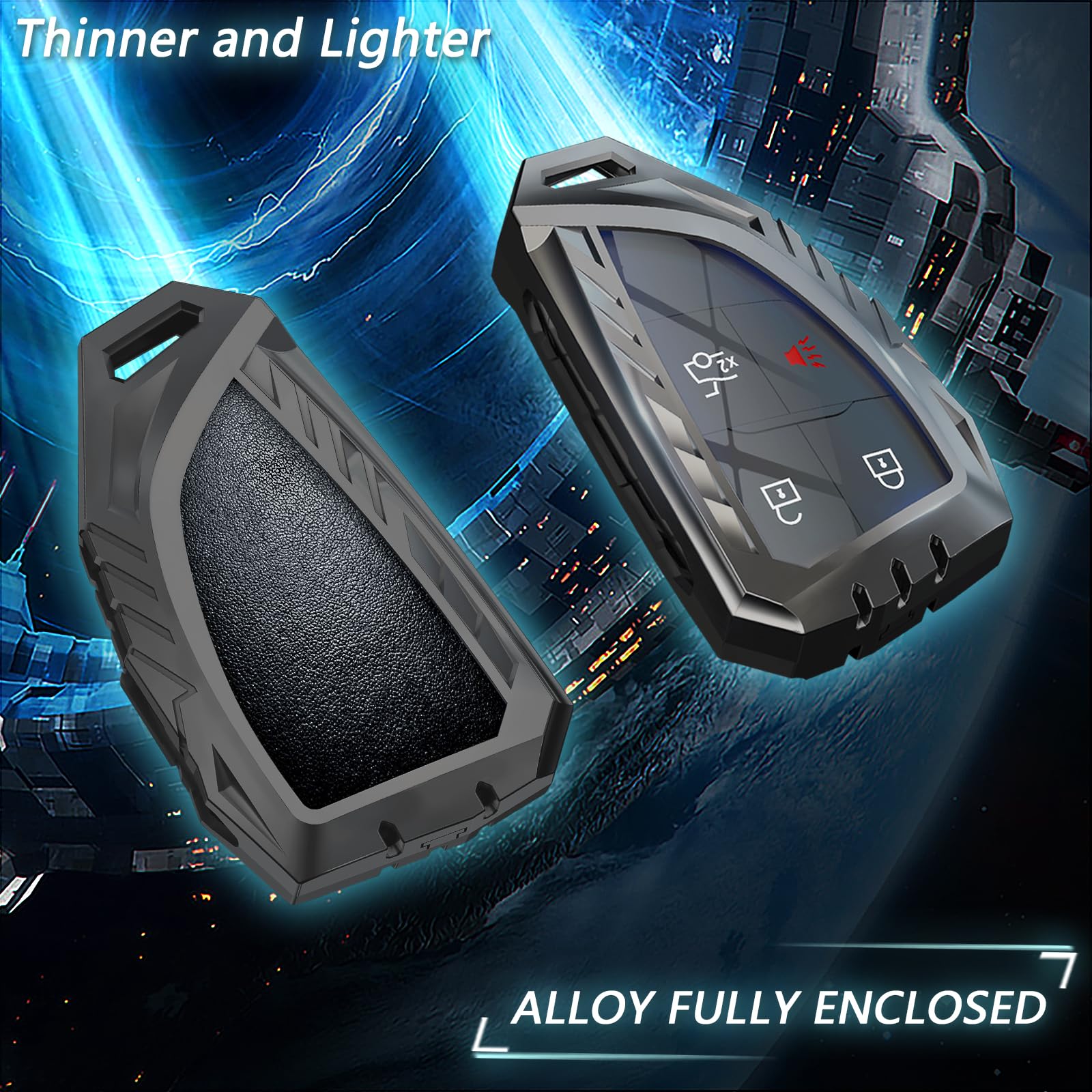 Ocezbiis For Chevy Key Fob Cover,Keychain,Zinc Alloy Protection Car Key Case For 2021-2024 Chevrolet Suburban Silverado Tahoe Yu