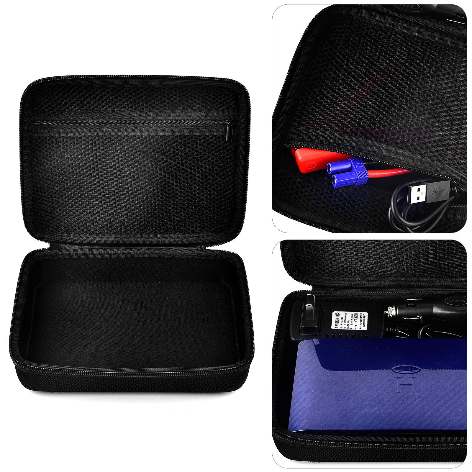 Case For Halo Bolt 58830/57720 Mwh Portable Phone Laptop Charger Car Jump Starter, Power Bank Storage Holder With Mesh Pocket For Ac Outlet, Car Charger And Accessories (Not For Halo Bolt Air)