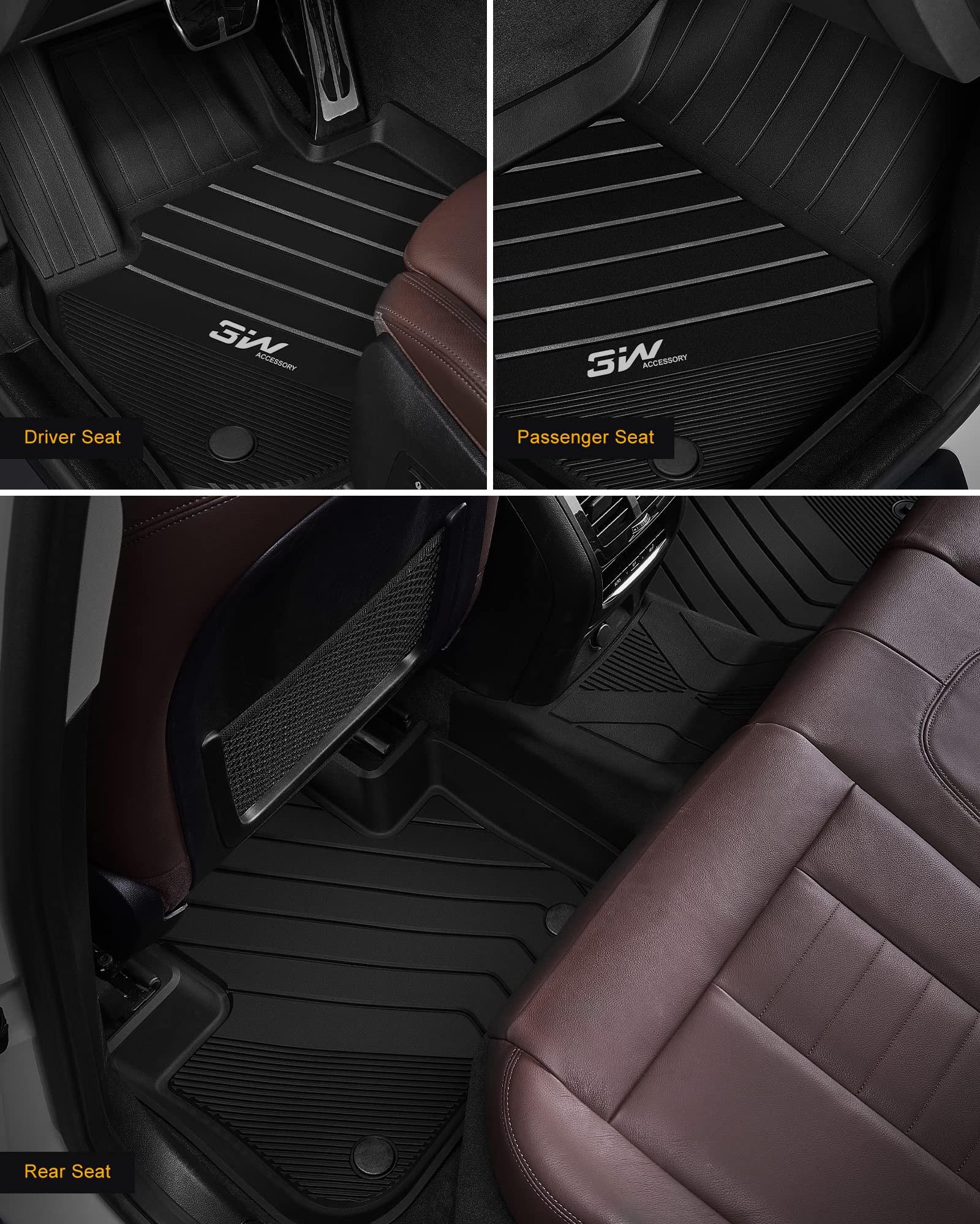 3W Floor Mats Compatible For Bmw X3 F25 2011-2017 / Bmw X4 2015-2018 Custom Fit Tpe All Weather Floor Liner For Bmw X3 / X4 1St