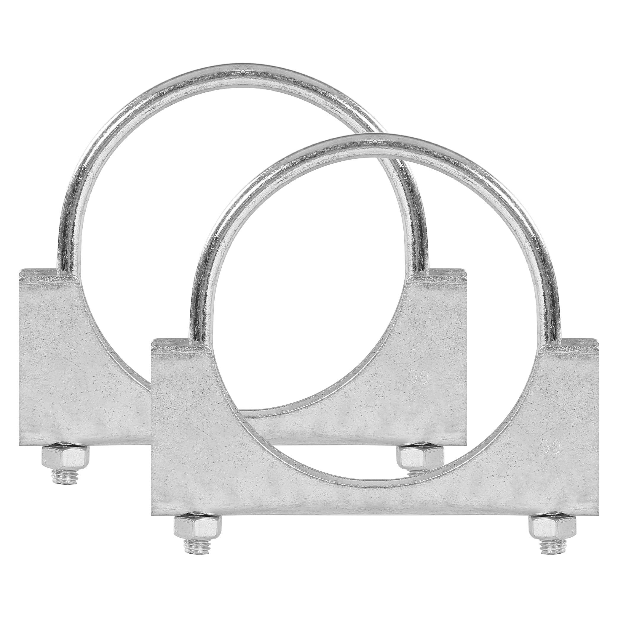 Batoneco 3.5'' U Bolt Clamp, Muffler Exhaust Clamps,3-1/2 Inch Saddle Style Heavy Duty Mild Steel(2-Pack)
