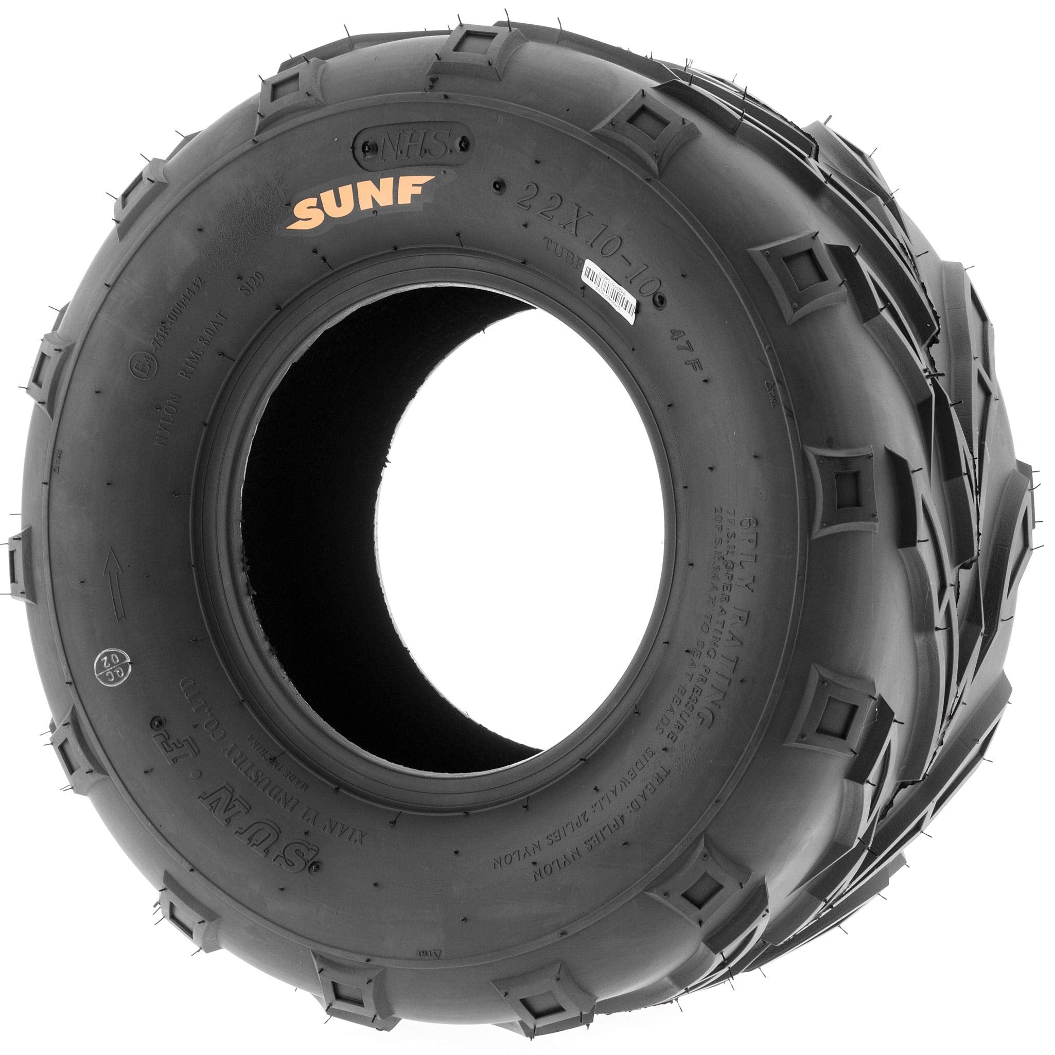 SunF A004 Lawn-Mowers Off-Road Tire 18x9.5-8, 6 Ply, Track & Trail, Tubeless