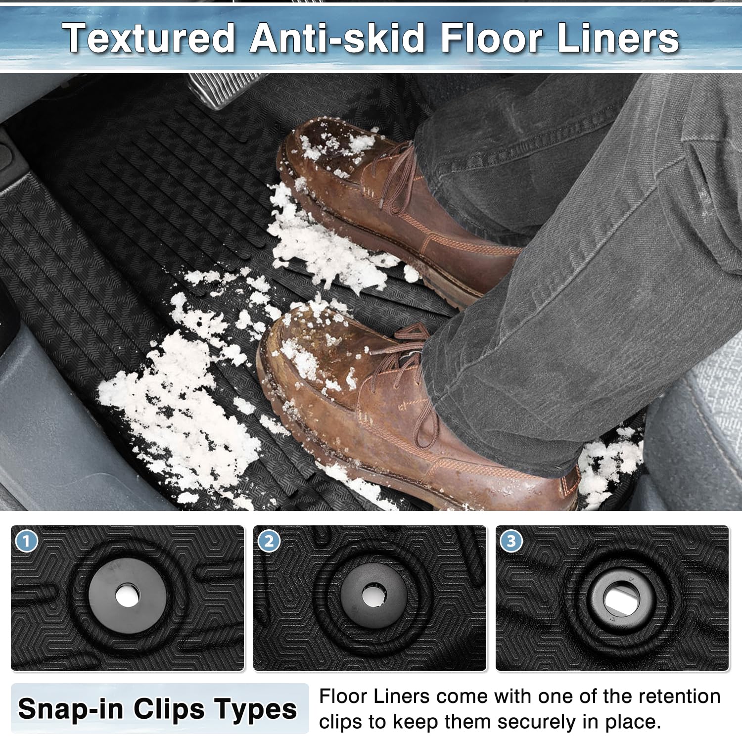 Mixsuper Custom Fit Floor Mats for Ford Maverick 2026 2025 2024 2023 2022 (Only Fits Hybrid Models) All Weather Floor Liners 1st