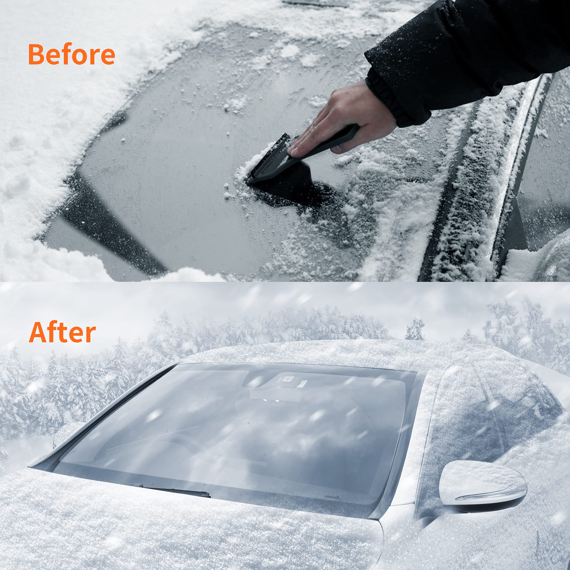 Tapha Extra Large Windshield Snow Cover For Ice & Sleet, Freeze Protector For Auto Coupe Sedan Truck Van Suv, 63'' X 49.6'' Inch