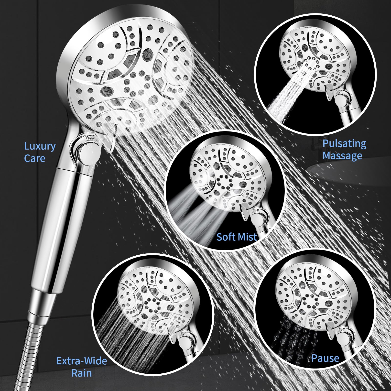Watfigby Rv Shower Head With Hose, Shower Head With Handheld, 10 Modes High Pressure Shower Heads For Home/Rv/Camper/Travel Trai