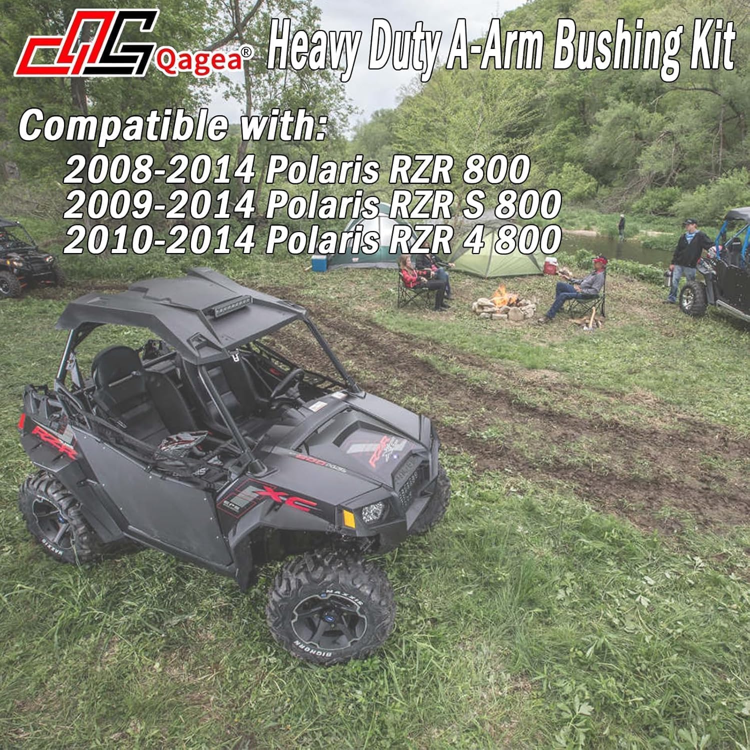 Qagea Heavy Duty A-Arm UHMW Control Arms Bushing Kit Replacement for 2008-2014 Polaris RZR 800, 2009-2014 Polaris RZR S 800, 201