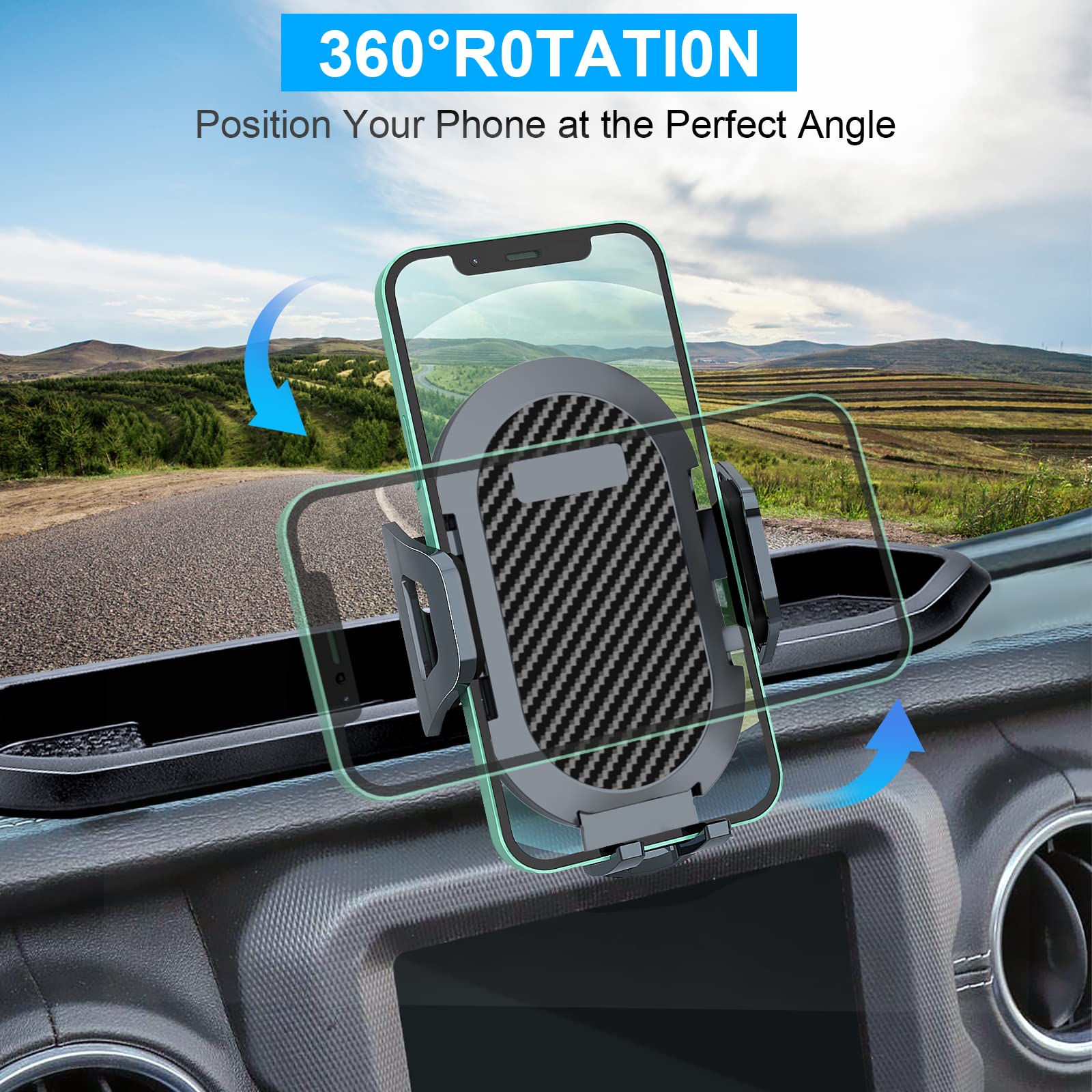 Diamooky Phone Mount For 2018-2021 2022 2023 Jeep Wrangler Jl Jlu And 2020-2023 Jeep Gladiator Jt Multi-Mount Phone Holder Dash System Kit W/Storage Tray Accessories, Not For Wrangler 4Xe