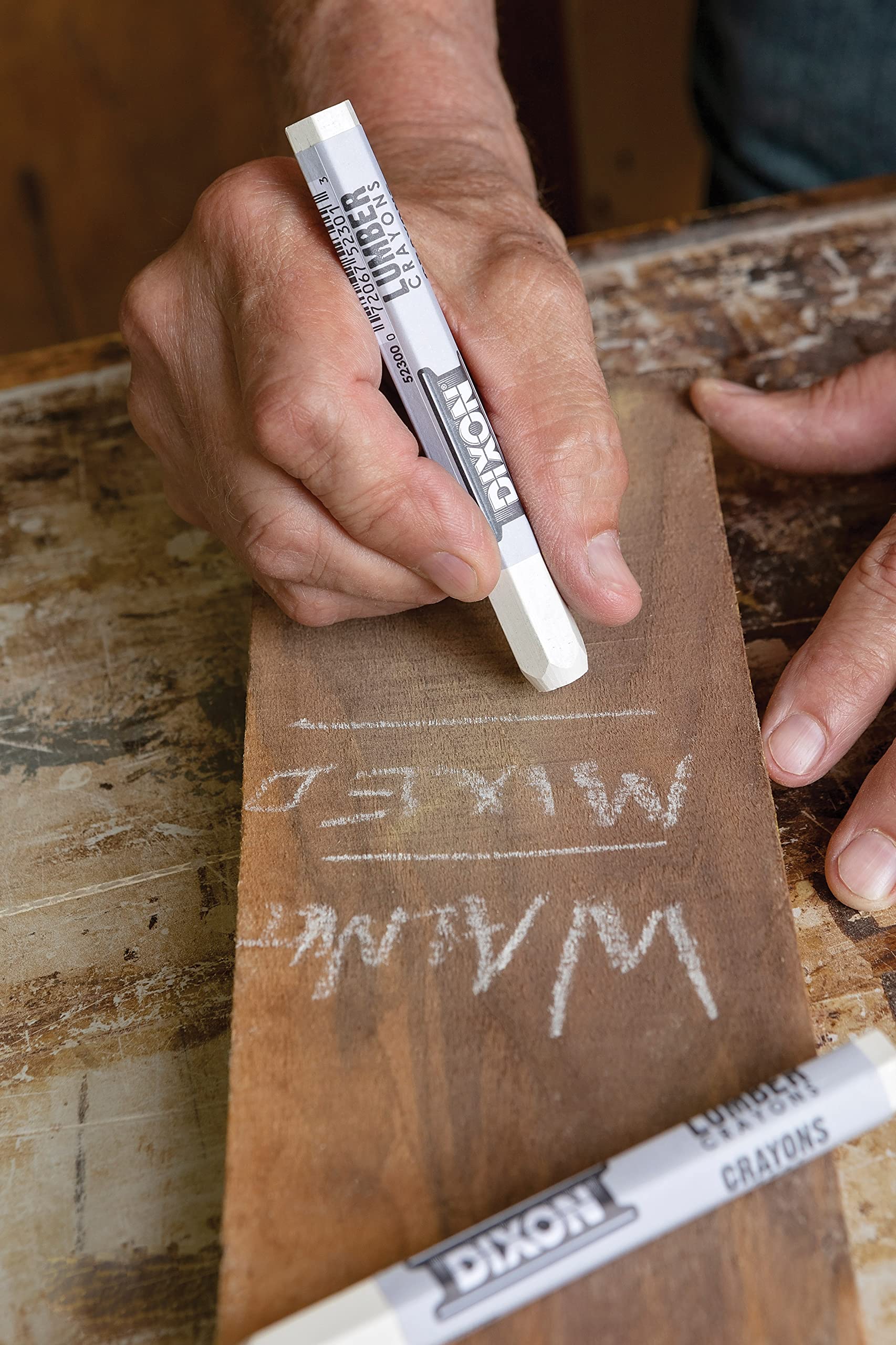 Dixon - 464-52300 Industrial Lumber Marking Crayons, 4.5'' X 1/2'' Hex, White, 12 Count (Pack Of 1) (52300)