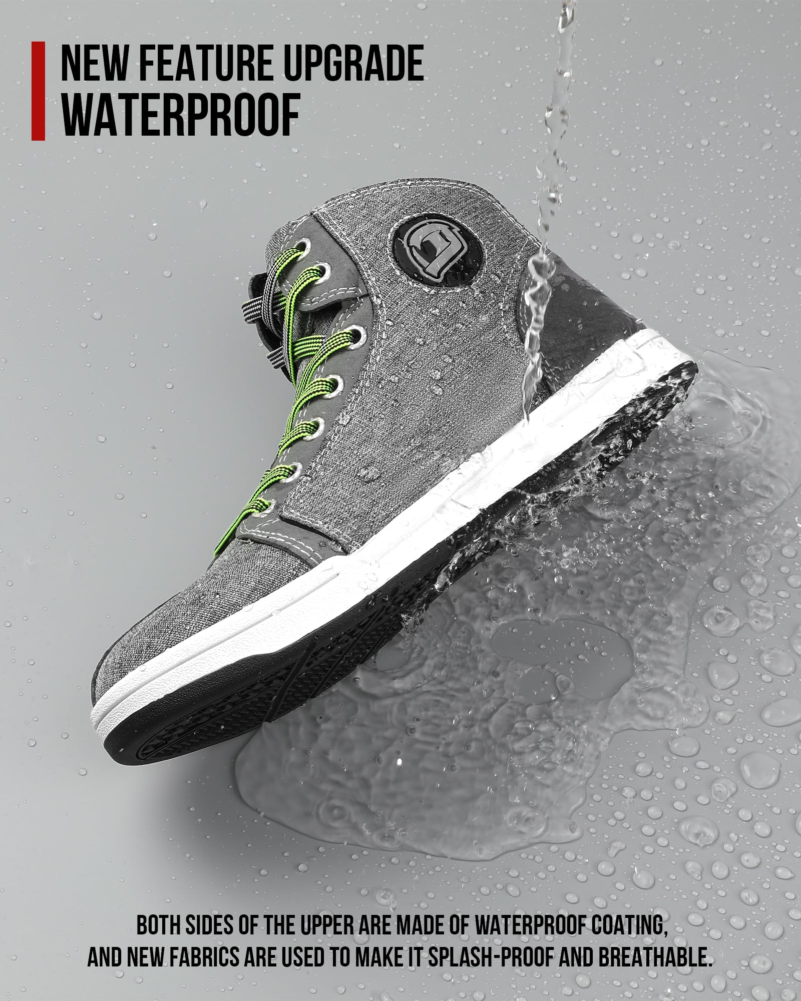 Iron Jia'S Motorcycle Shoes For Men, Breathable Anti-Slip Protective Gear, Powersport Casual Motorcycle Riding Boots (Grey 11)