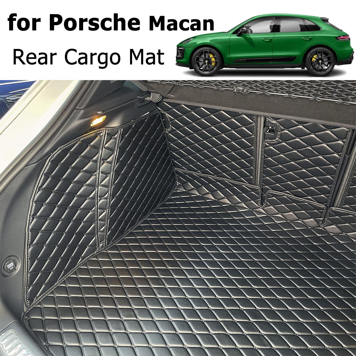 7Deekei For 2015-2024 Porsche Macan Trunk Mat And Rear Backrest Mat Cargo Liners All Weather Anti-Slip