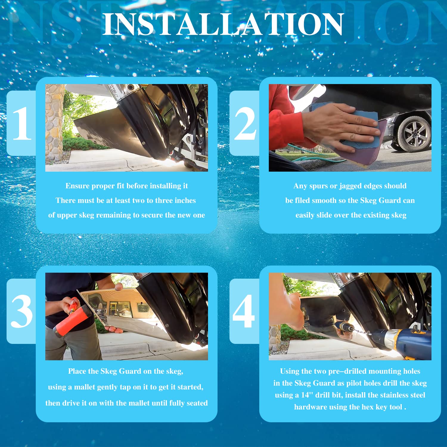 27051 Stainless Steel Skeg Guard Fix Damaged Skeg Fits For Mercury Mercruiser Bravo I & Iii 1990-Present, Not Compatible With Xr/Sport Models