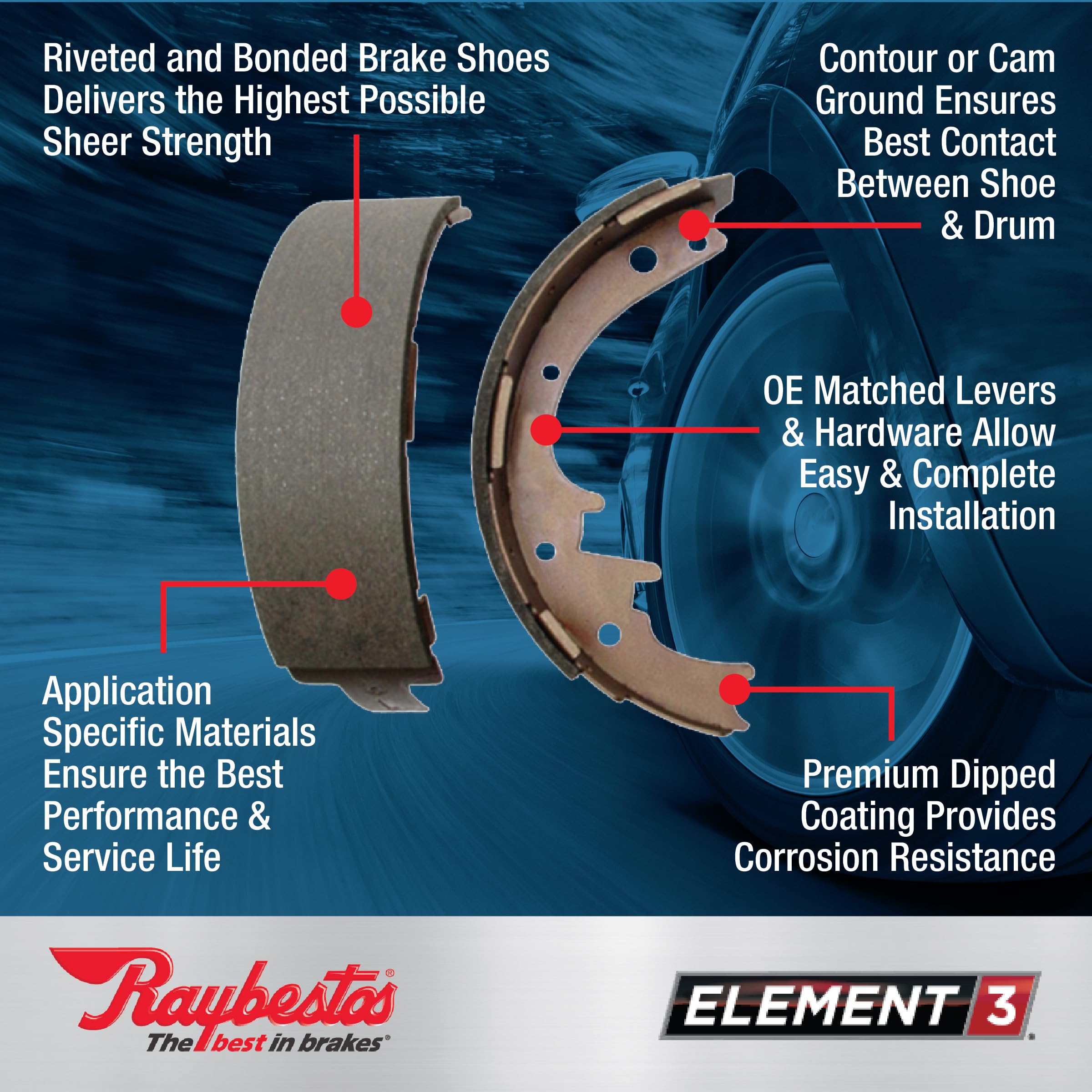 Raybestos 647Pg Professional Grade Driveline Parking Brake Shoe Set