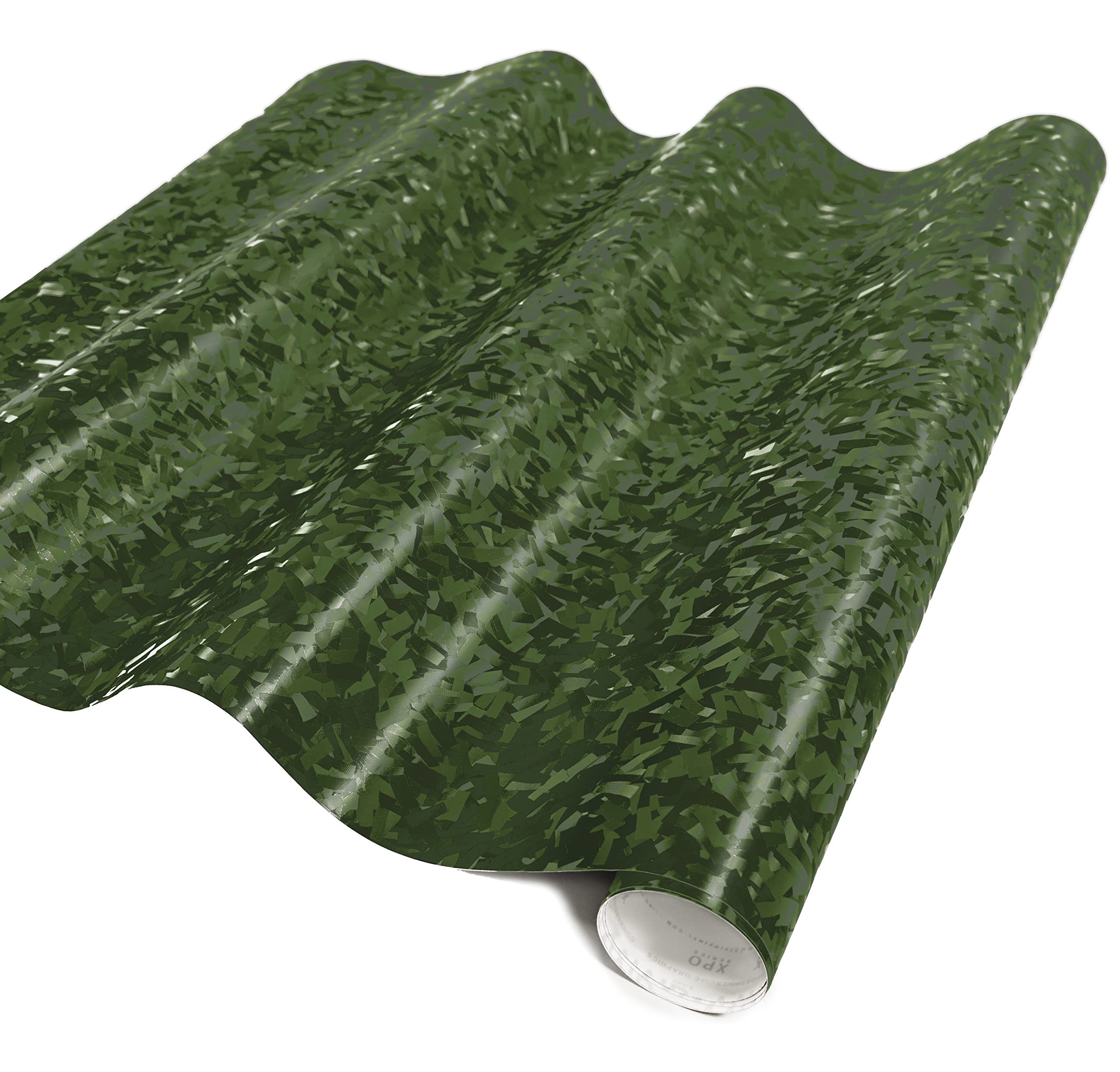 Vvivid Vinyl Camouflage Pattern Wrap Air-Release Adhesive Film Sheets (10Ft X 5Ft, Forest Green Forged Composite Carbon)
