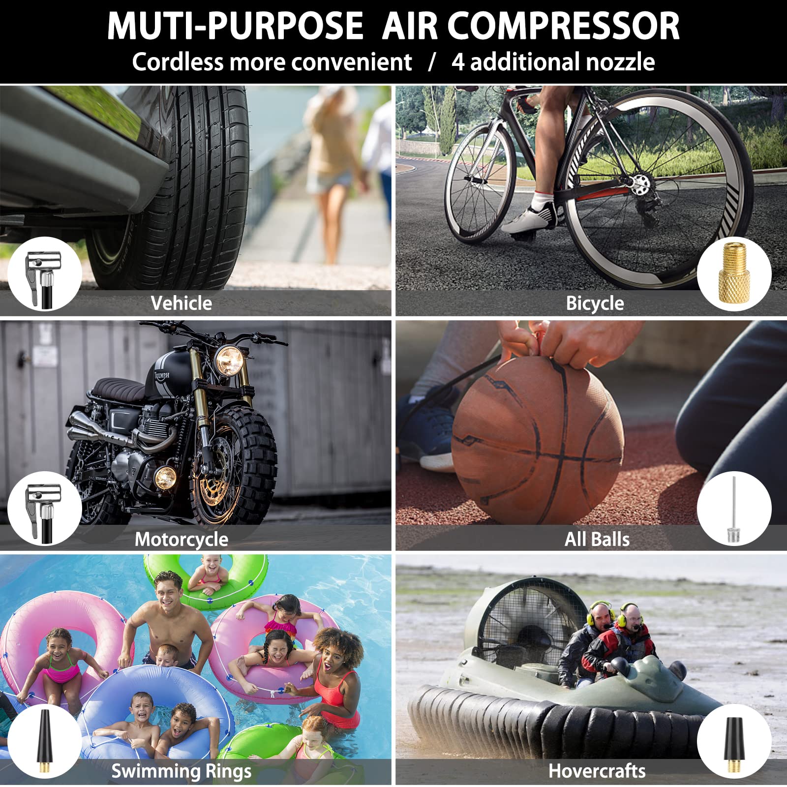 Zundian Zd-529 2000A Peak Car Battery Jump Starter, 260 Psi Portable Air Compressor Tire Inflator, Heavy Duty 12V Jump Box Batte